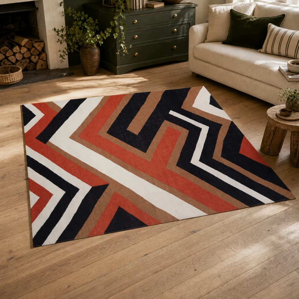 Bosie Villon Multi Colour Geometric Pattern Rug - Decorative, photo 1 of 7