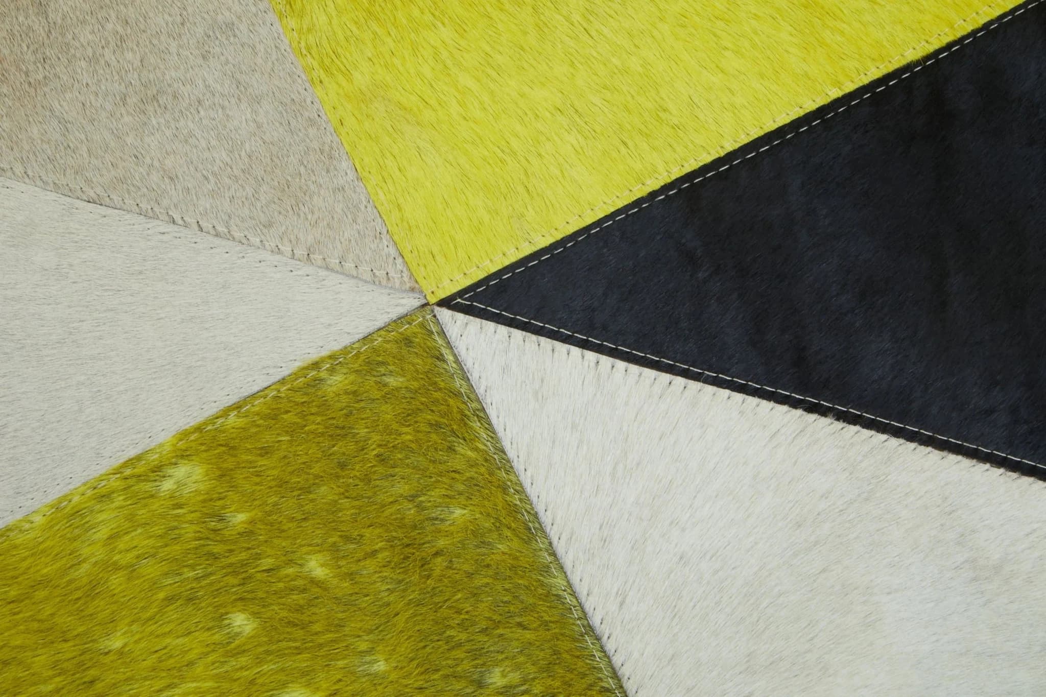 Bosie Safira Small Abstract Hair on Leather Patchwork Rug - Decorative, photo 8 of 8