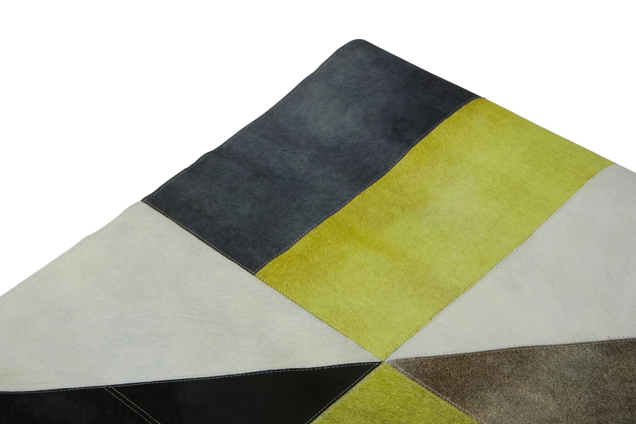 Bosie Safira Large Abstract Hair on Leather Patchwork Rug - Decorative, photo 8 of 8
