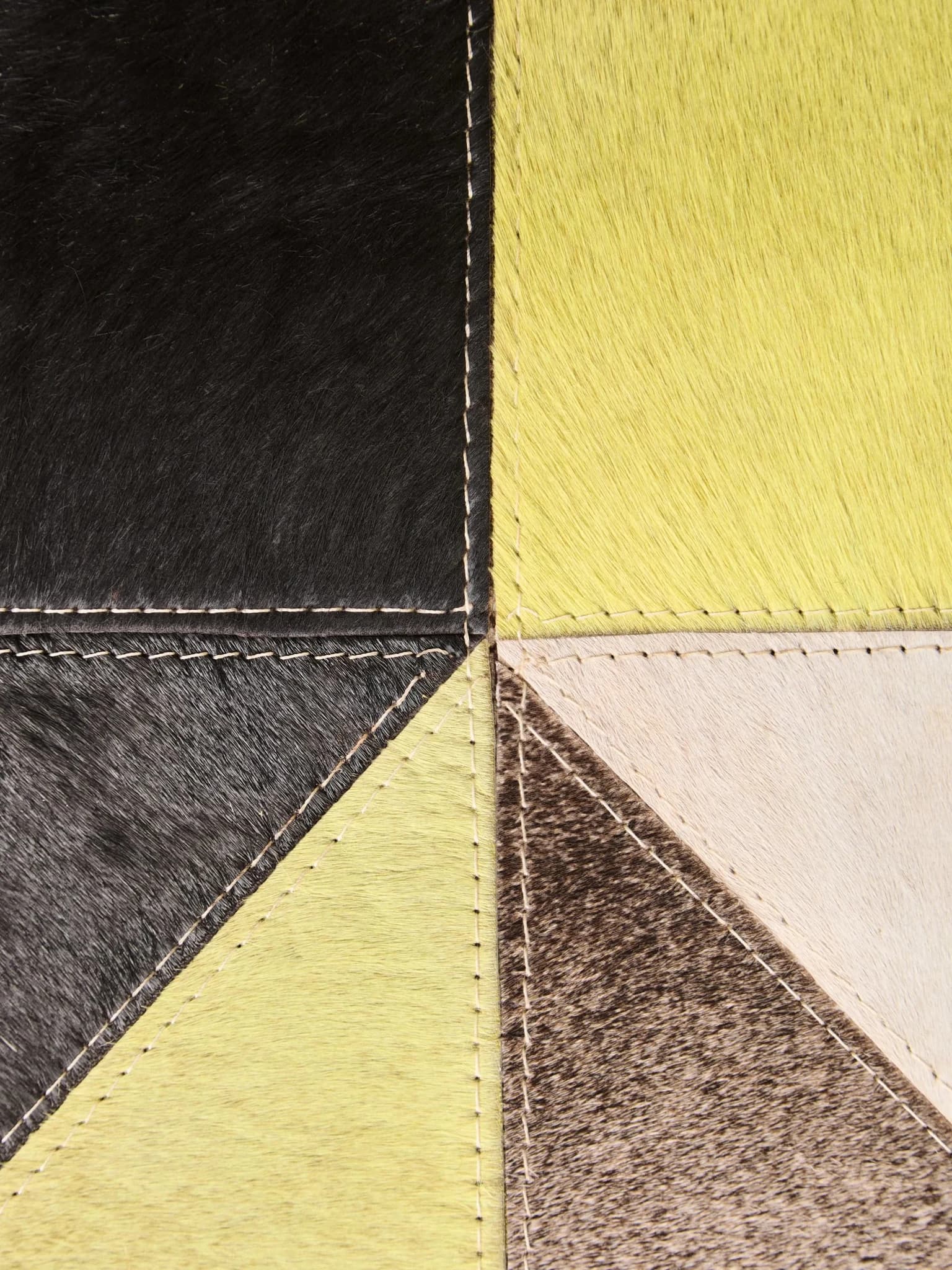 Bosie Safira Large Abstract Hair on Leather Patchwork Rug - Decorative, photo 5 of 8