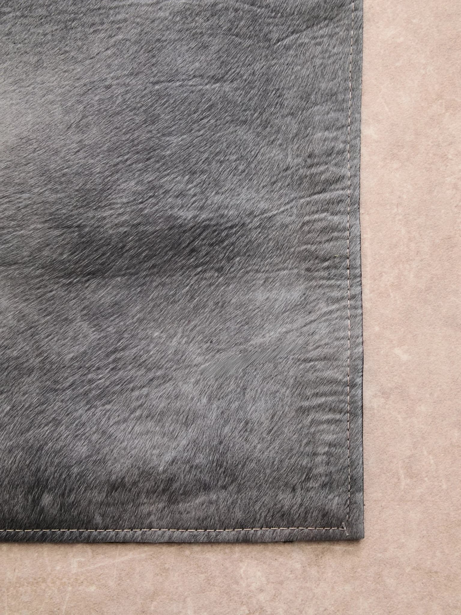 Bosie Safira Large Abstract Hair on Leather Patchwork Rug - Decorative, photo 3 of 8