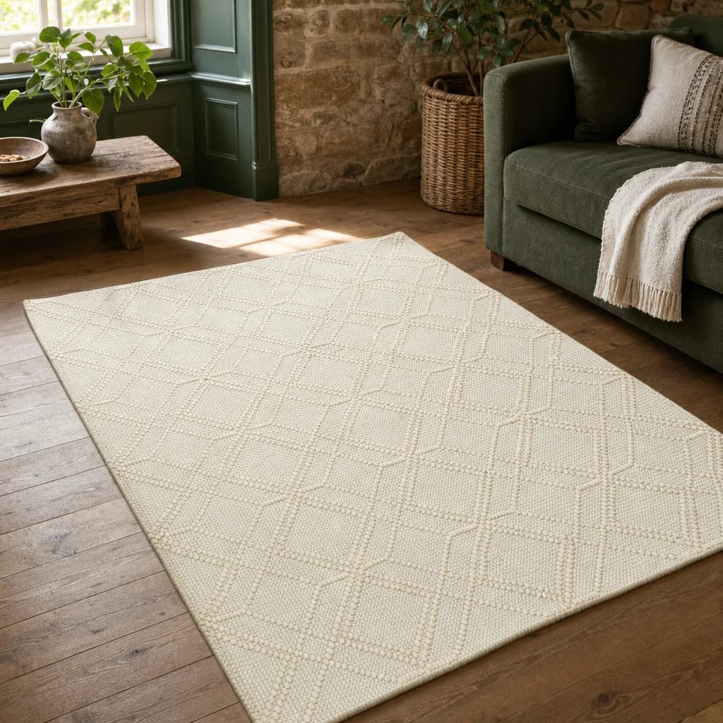 Bosie Jango Small Geometric Iovry Rug - Decorative, photo 1 of 8