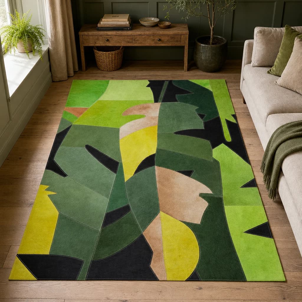 Bosie Safira Large Botanical Hair on Leather Rug - Decorative, photo 1 of 8