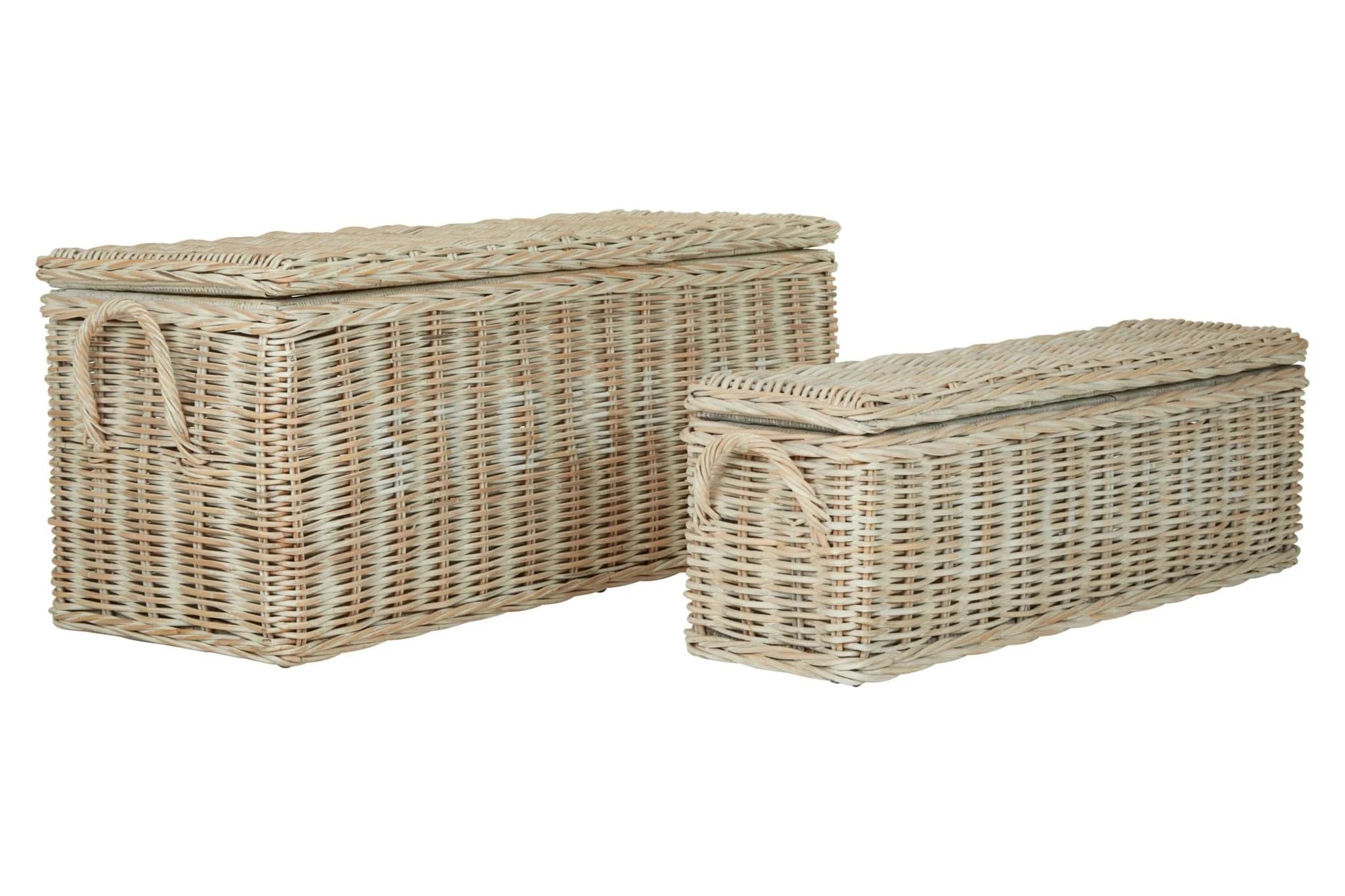 Argento Whitewash Rattan Storage Boxes-Set of 2 - Bookcases & shelving, photo 5 of 8