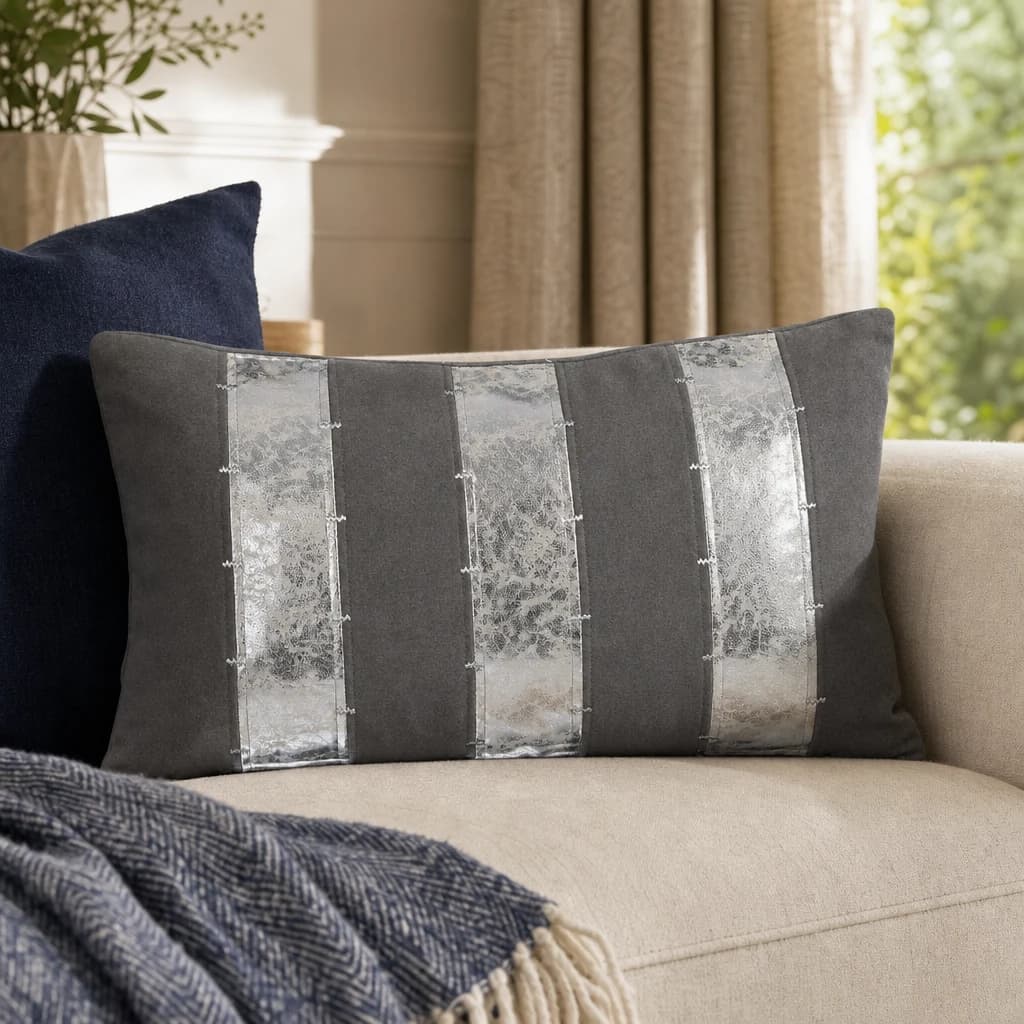 Bosie Kensington Townhouse Grey and Silver Cushion - Decorative, photo 1 of 3