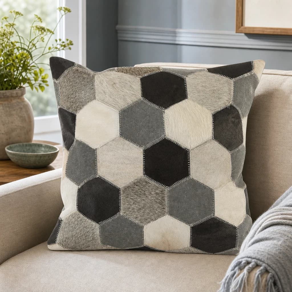 Bosie Safira Black And White And Grey Cushion Cover - Decorative, photo 1 of 5