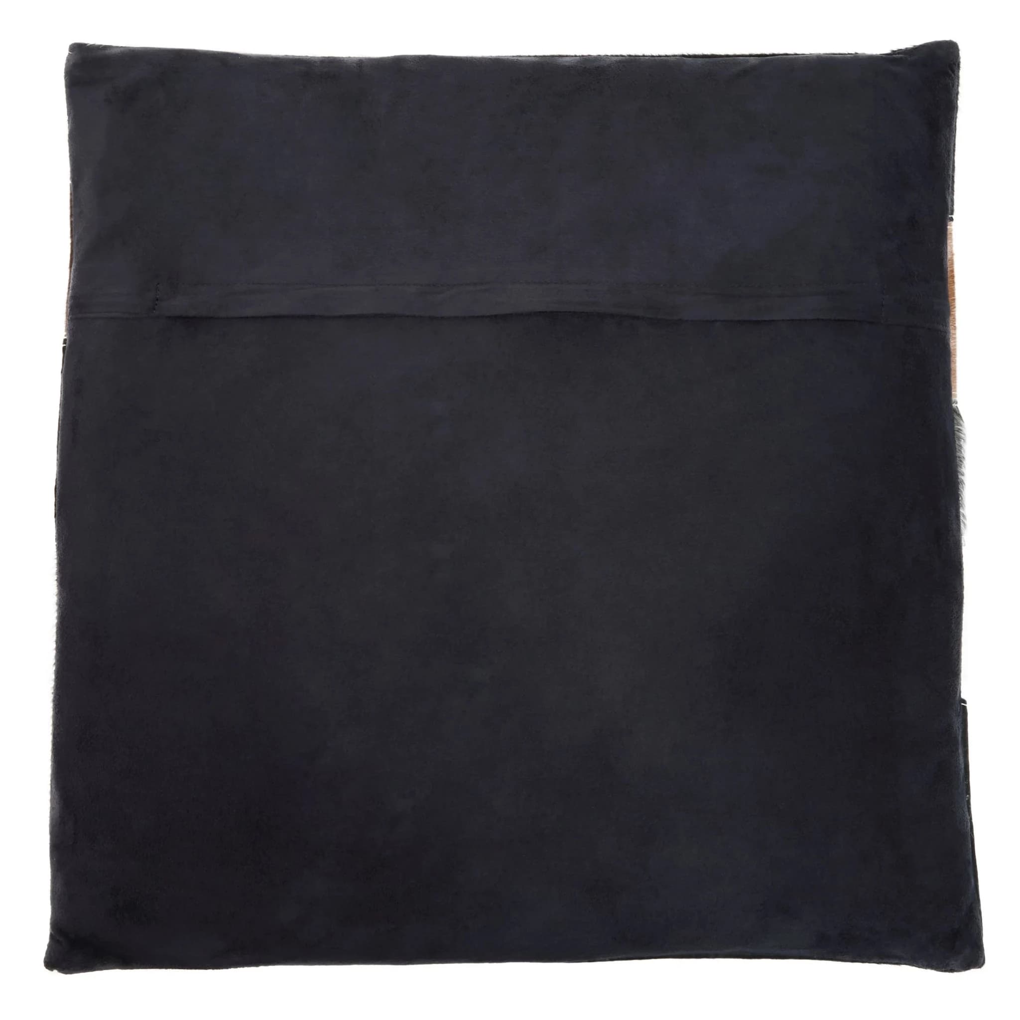 Bosie Safira Neutral Colourblock Hair on Leather Patchwork Cushion - Decorative, photo 4 of 7