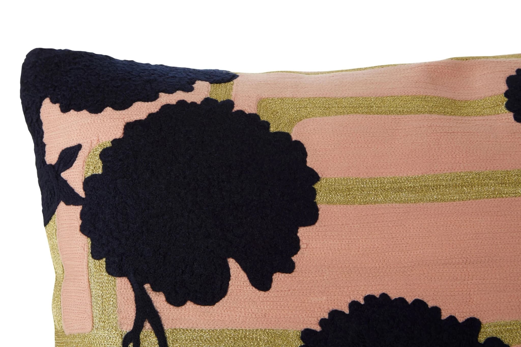 Bosie Ozella Pink and Black Floral Design Rectangular Cushion - Decorative, photo 4 of 4