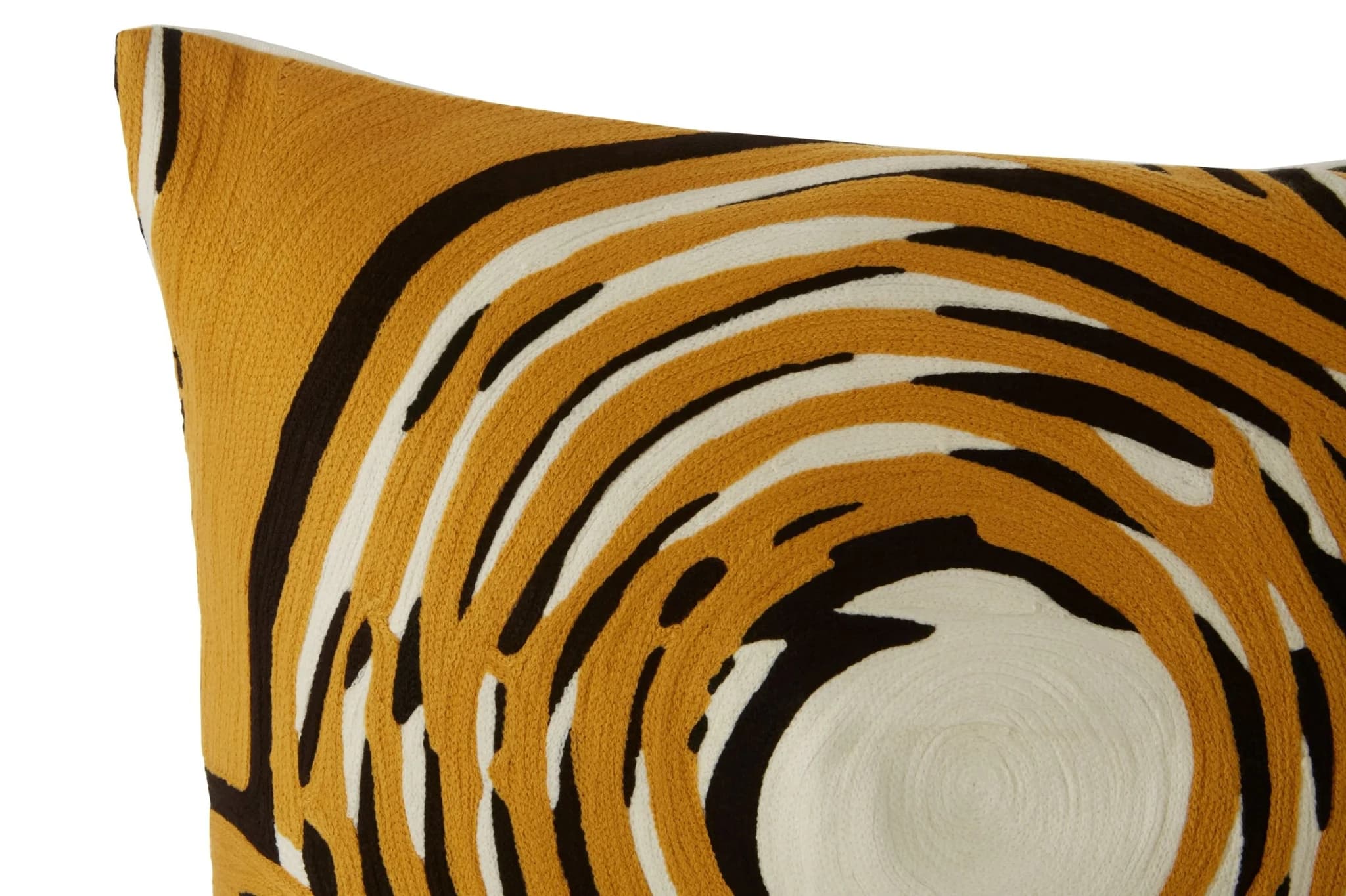 Bosie Ozella Ochre Abstract Circular Design Square Cushion - Decorative, photo 3 of 3