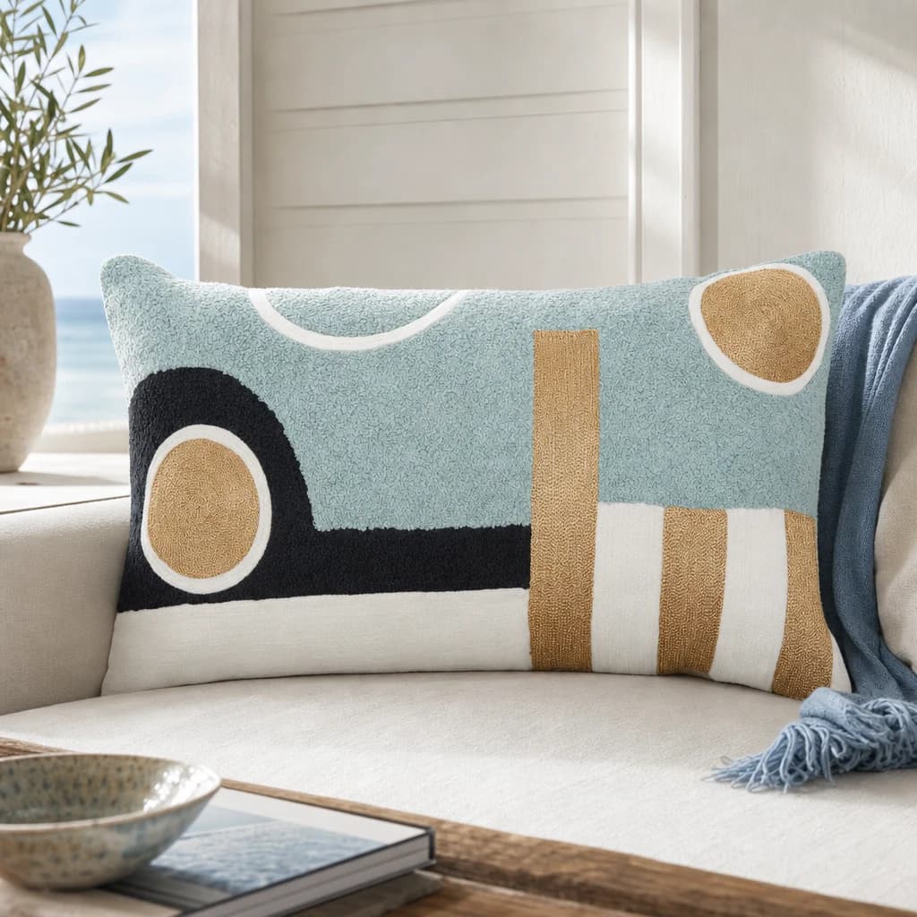 Bosie Ozella Abstract Rectangular Cushion - Decorative, photo 1 of 8