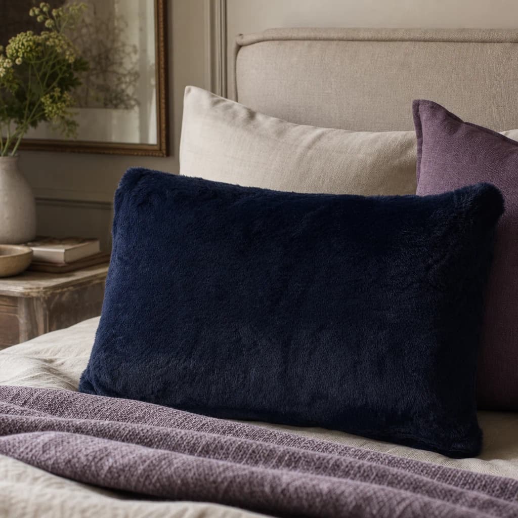 Bosie Lamina Navy Blue Rectangular Cushion - Decorative, photo 1 of 8