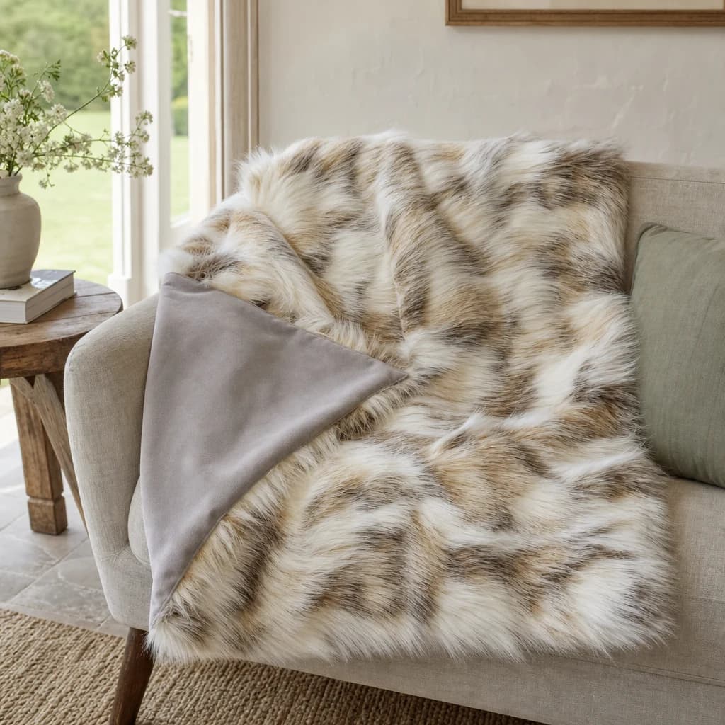 Bosie Lamina Natural Fur Throw - Decorative, photo 1 of 8