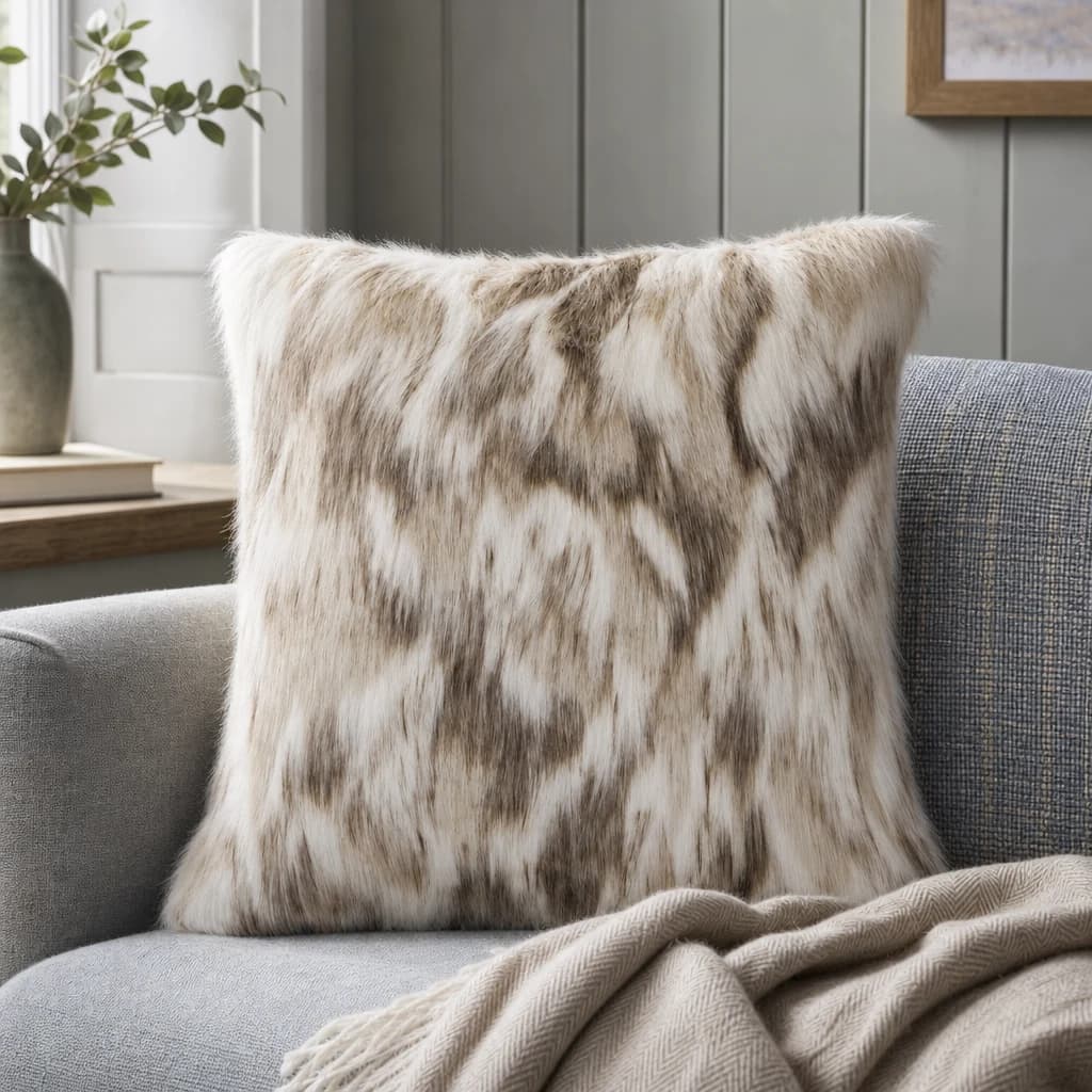 Bosie Lamina Natural Fur Square Cushion - Decorative, photo 1 of 8