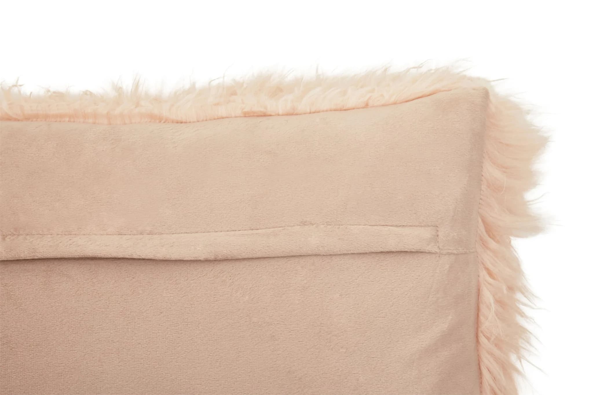 Bosie Mongolian Faux Fur Pink Rectangular Cushion - Decorative, photo 5 of 7