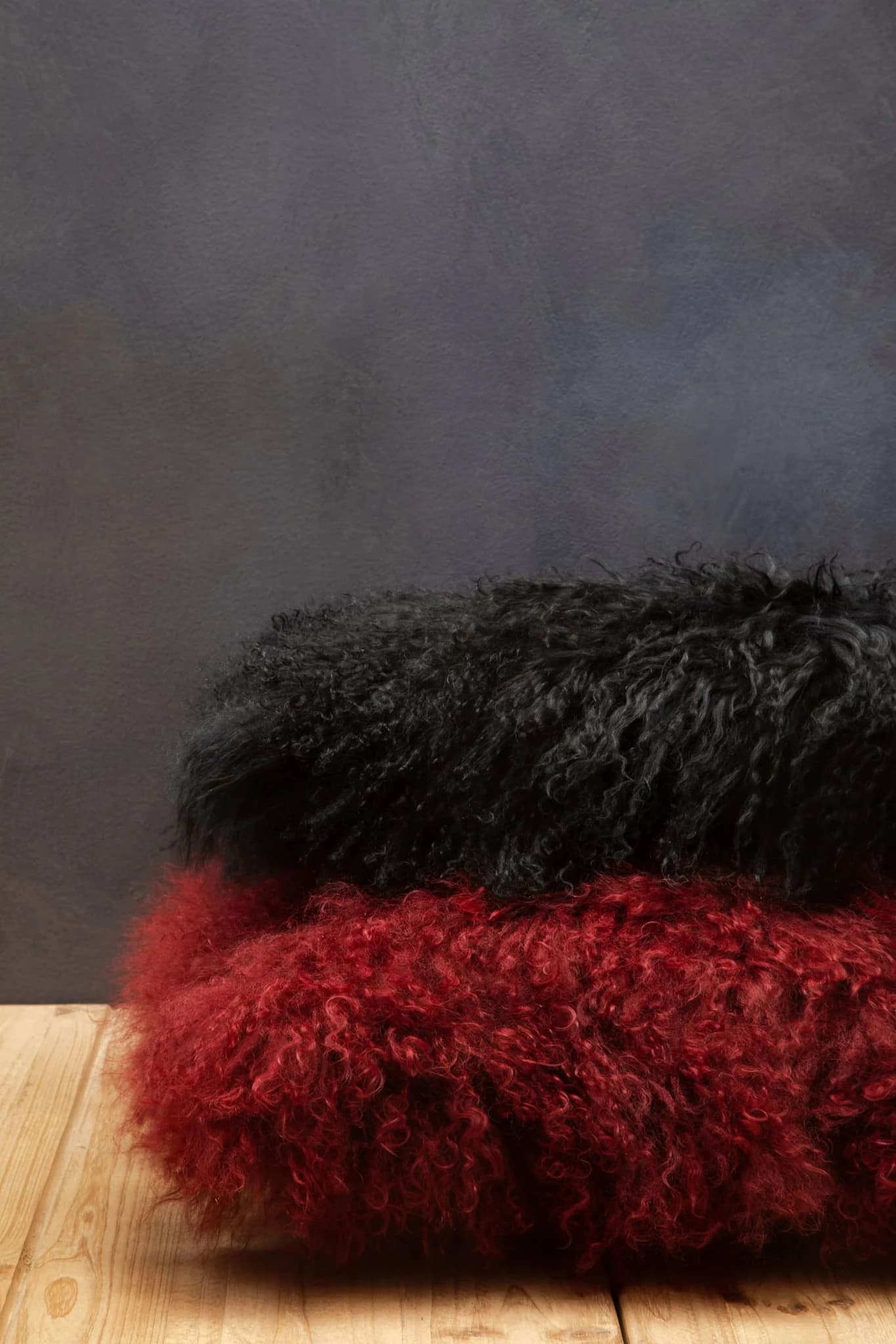 Bosie Real Mongolian Fur Black Square Cushion - Decorative, photo 2 of 6