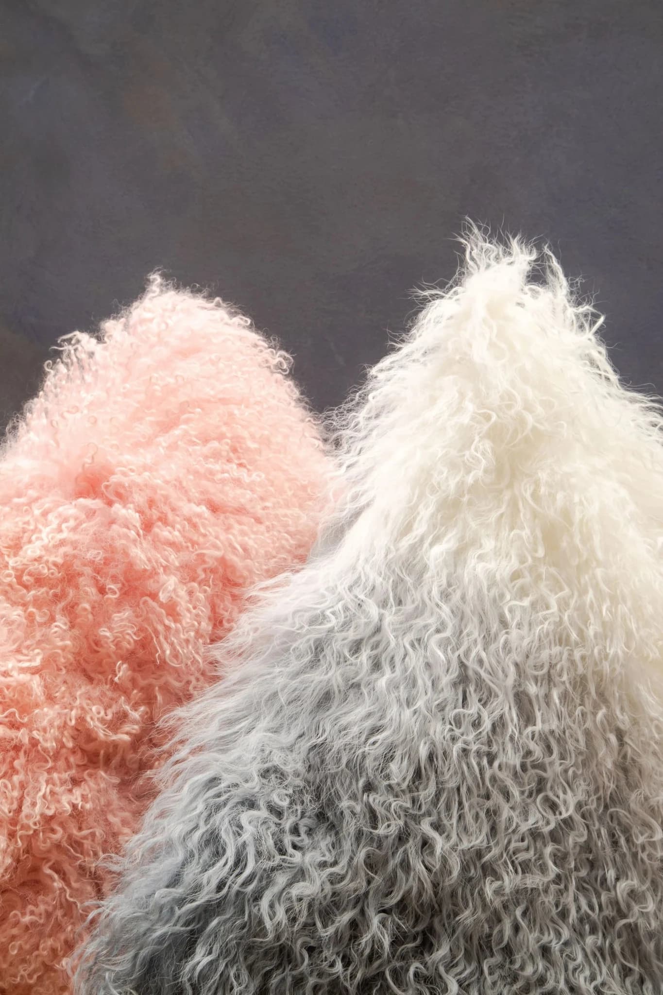 Bosie Real Mongolian Fur Pink Square Cushion - Decorative, photo 2 of 8