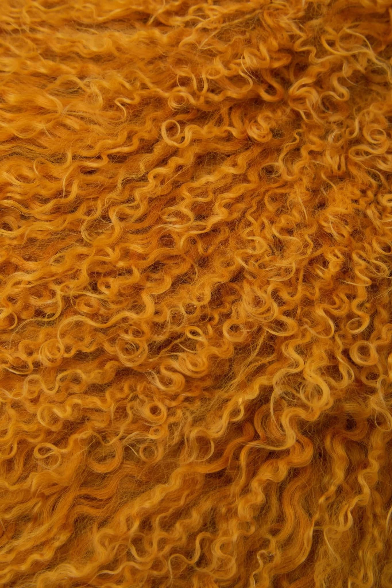 Bosie Real Mongolian Fur Ochre Rectangular Cushion - Decorative, photo 5 of 6