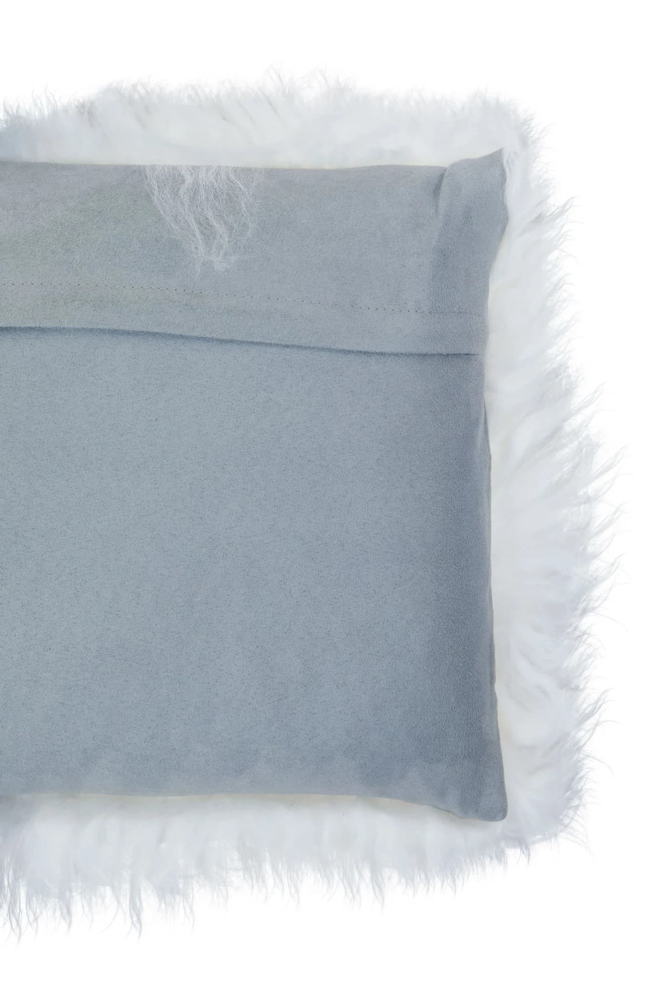 Bosie Real Mongolian Fur Grey Ombre Rectangular Cushion - Decorative, photo 2 of 4