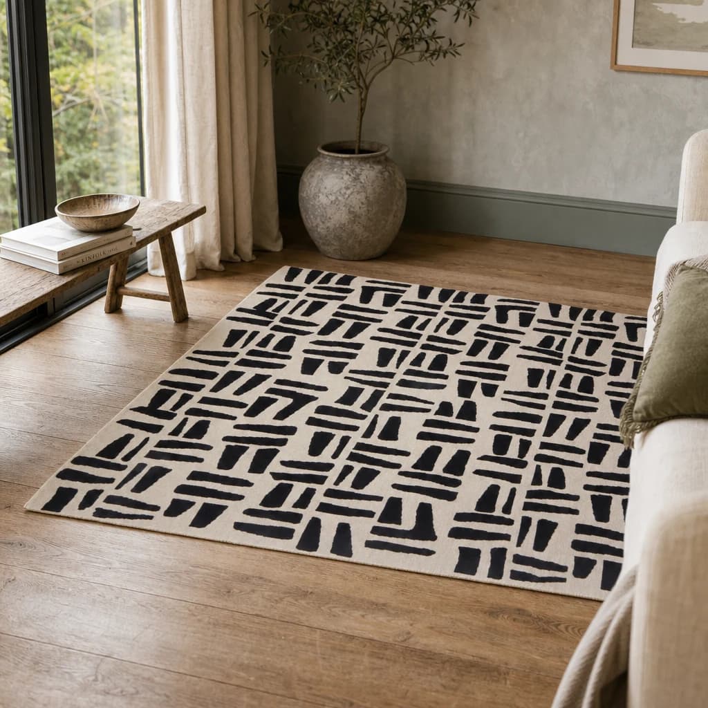 Bosie Ozella Natural And Black Throw - Decorative, photo 1 of 8