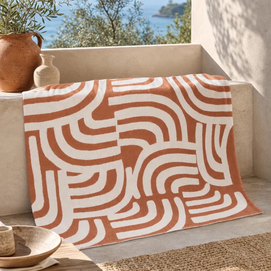 Bosie Ozella Natural And Terracotta Throw - Decorative, photo 1 of 8