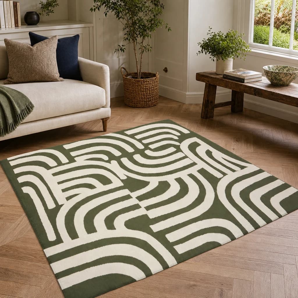 Bosie Ozella Natural And Green Throw - Decorative, photo 1 of 8