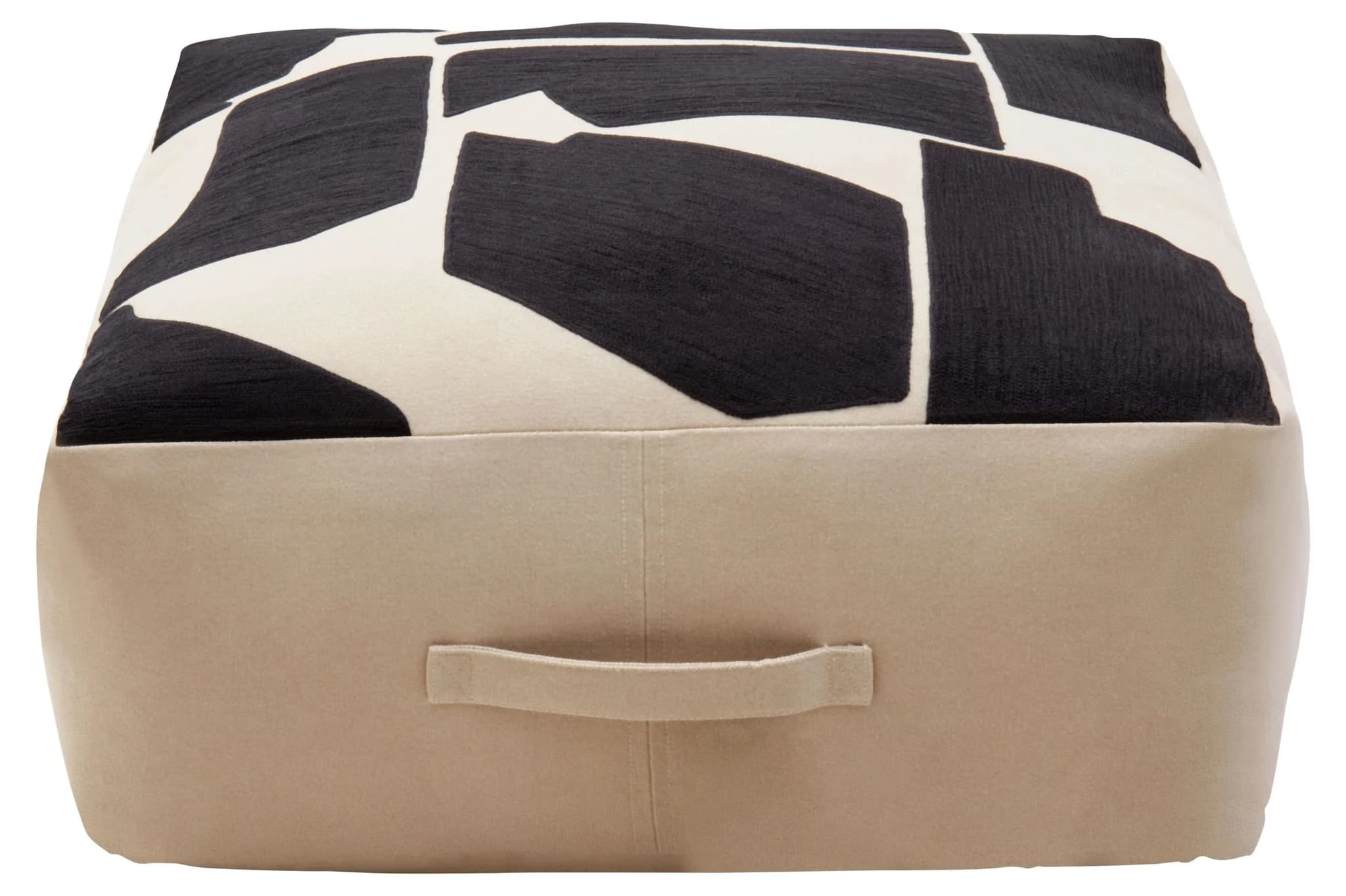Bosie Ozella Natural And Black Square Floor Cushion - Decorative, photo 7 of 8