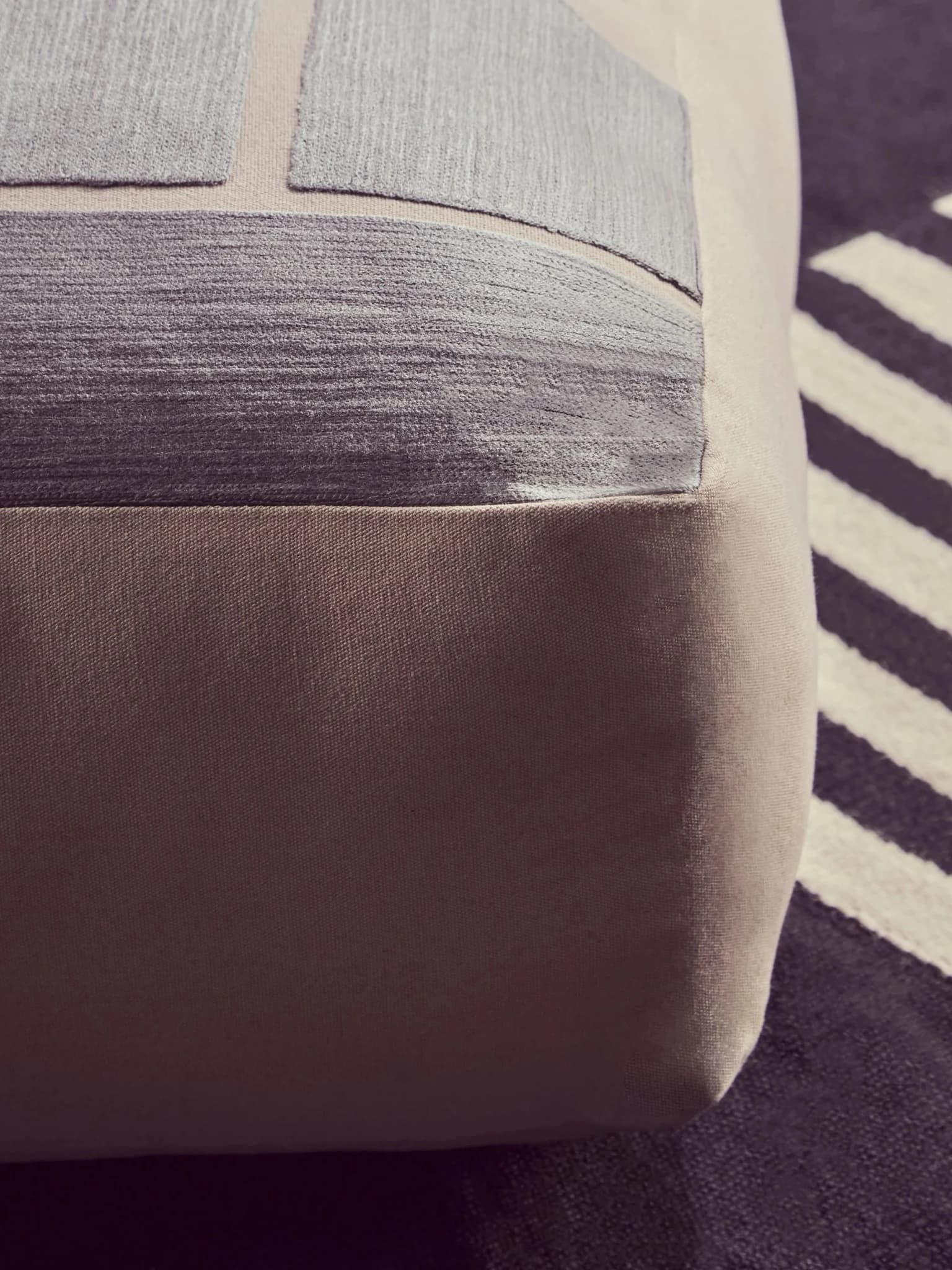 Bosie Ozella Natural And Grey Square Floor Cushion - Decorative, photo 3 of 8