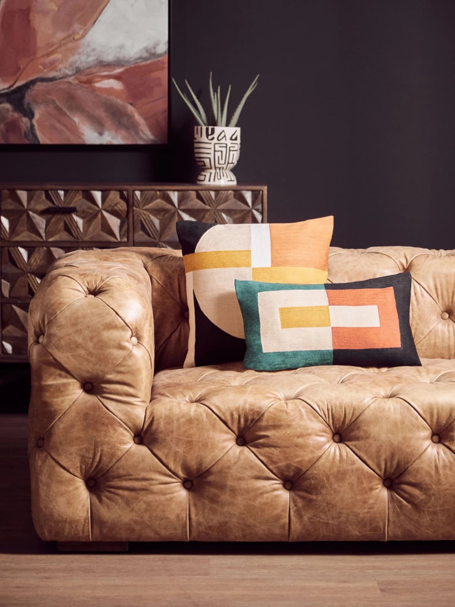 Bosie Ozella Multi Colour Geometric Design Square Cushion - Decorative, photo 4 of 8
