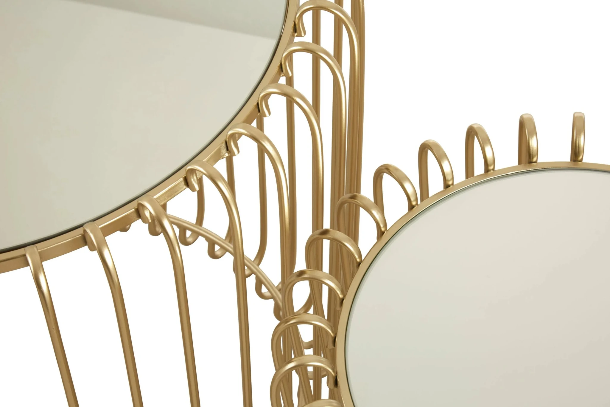 Avantis Set Of Two Champagne Wireframe Side Tables - Tables, photo 6 of 7
