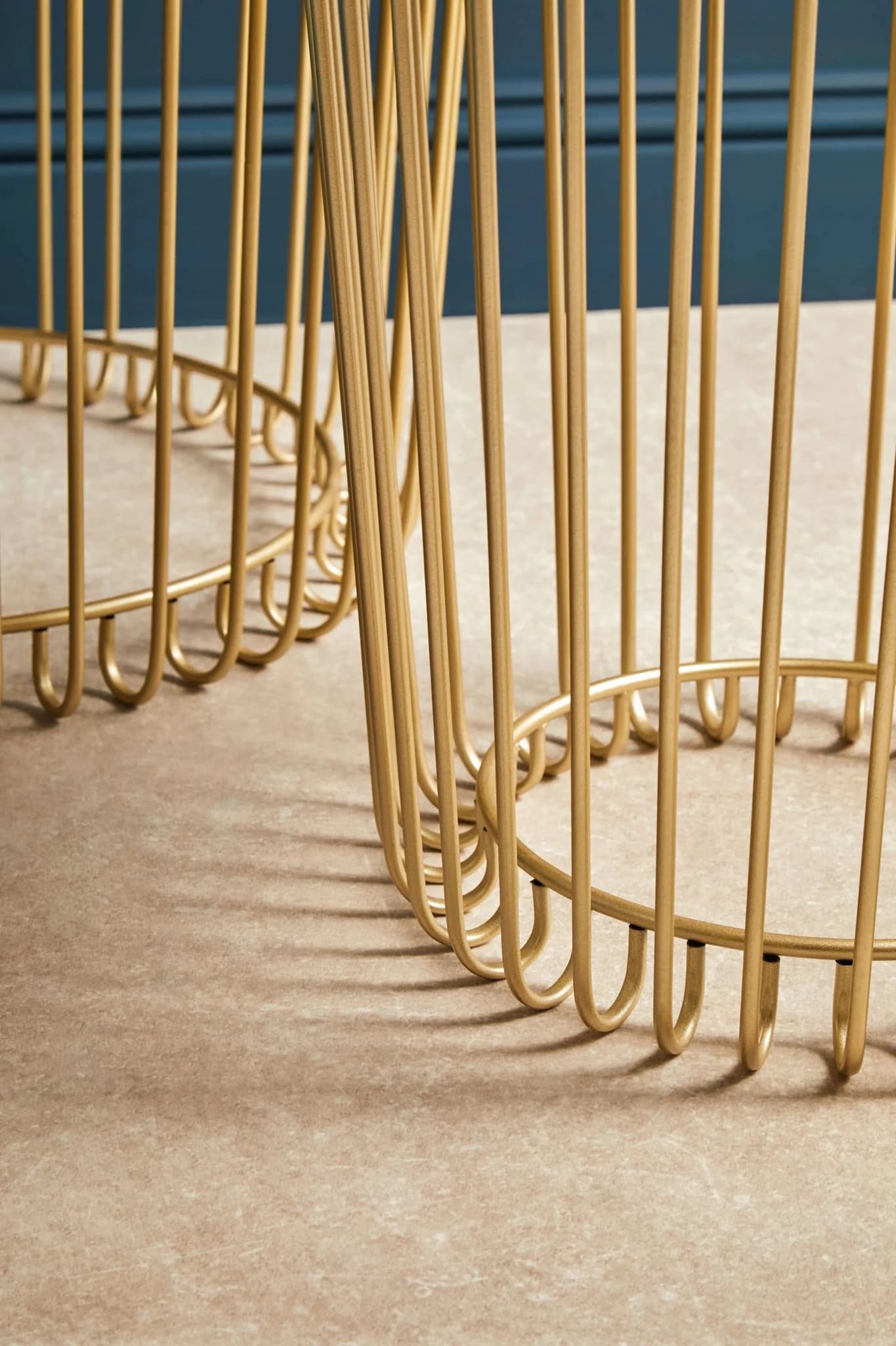 Avantis Set Of Two Champagne Wireframe Side Tables - Tables, photo 3 of 7