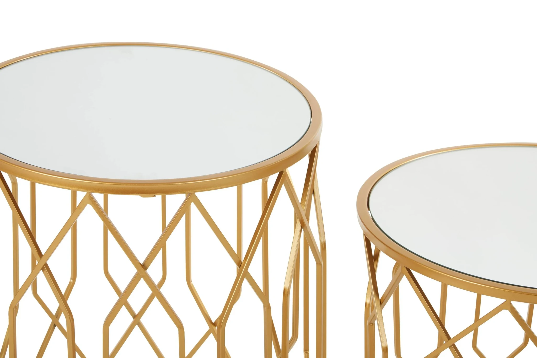 Avantis Set Of 2 Gold Frame Round Side Tables - Tables, photo 7 of 7