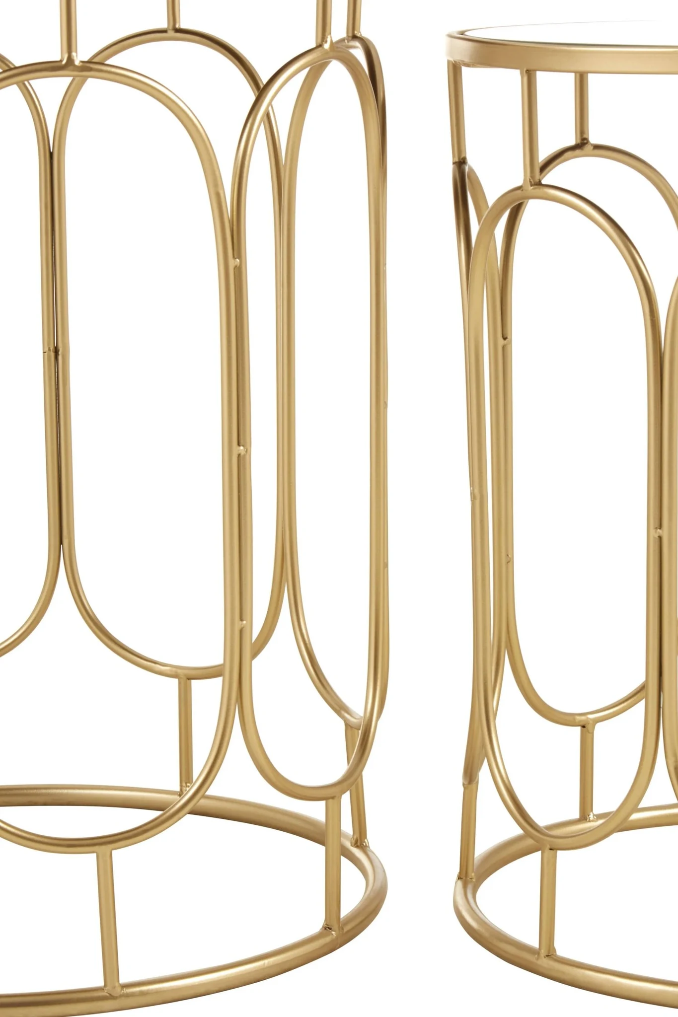 Avantis Set Of 2 Champagne Metal Side Tables - Tables, photo 4 of 5