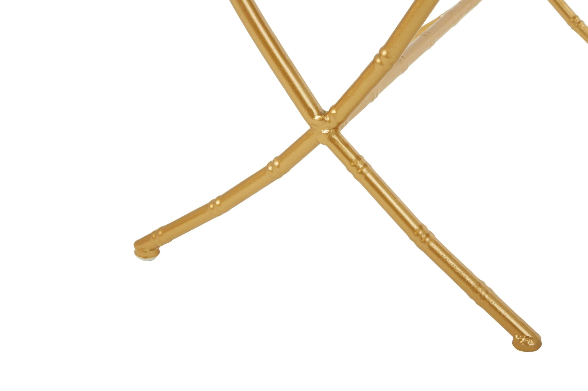 Avantis Gold Finish Set Of 2 Bamboo Design Side Tables - Tables, photo 7 of 8