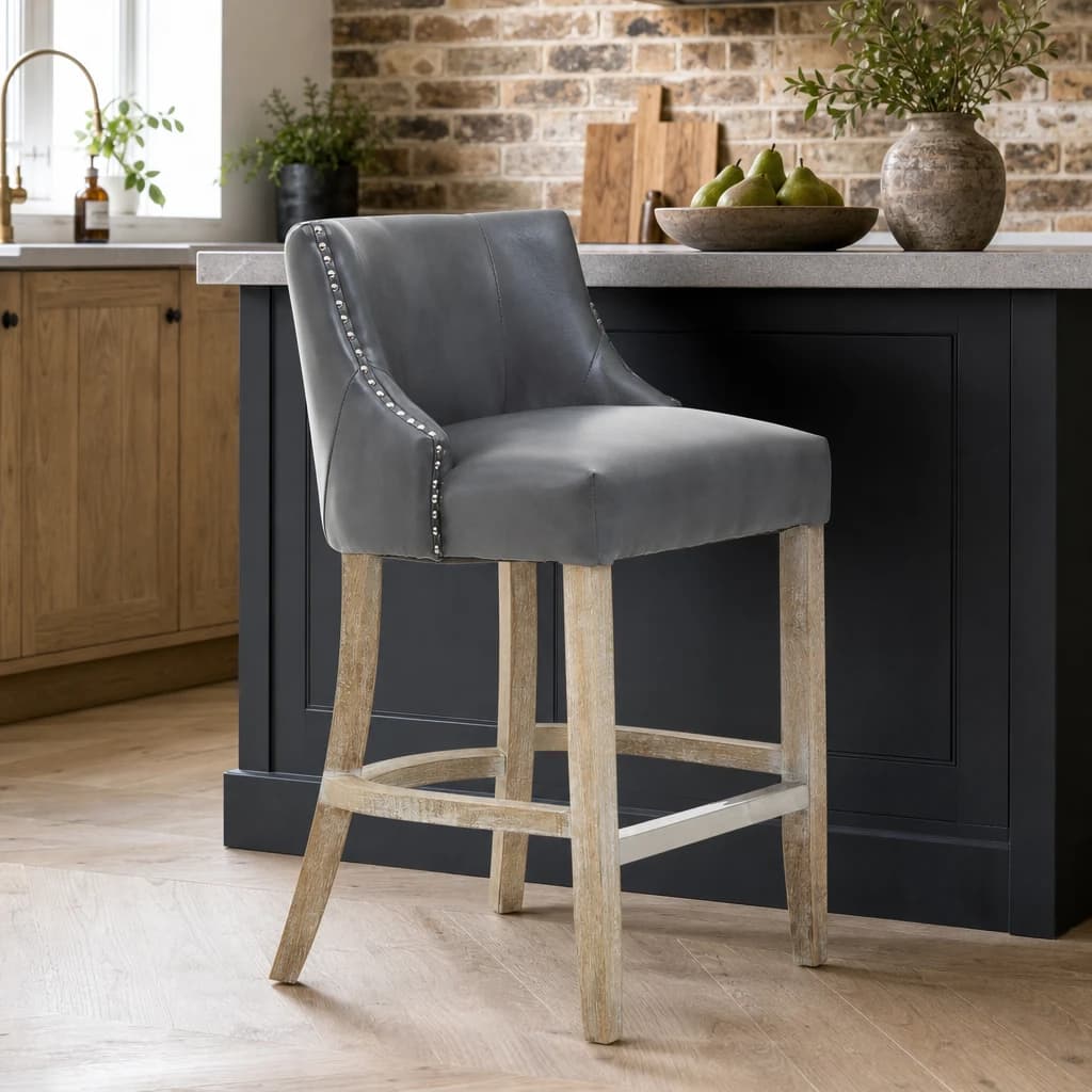 Kensington Townhouse Grey Hevea Bar Chair - Seating, photo 1 of 8