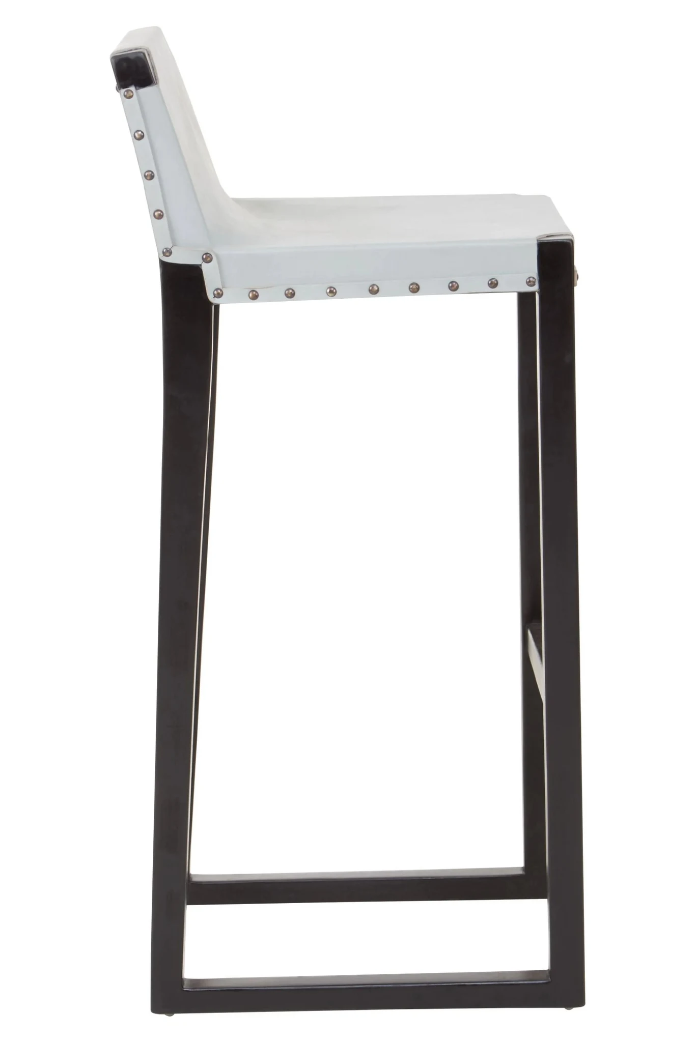 Kendari Grey Leather Bar Chair with Black Wooden Legs - Seating, photo 3 of 7