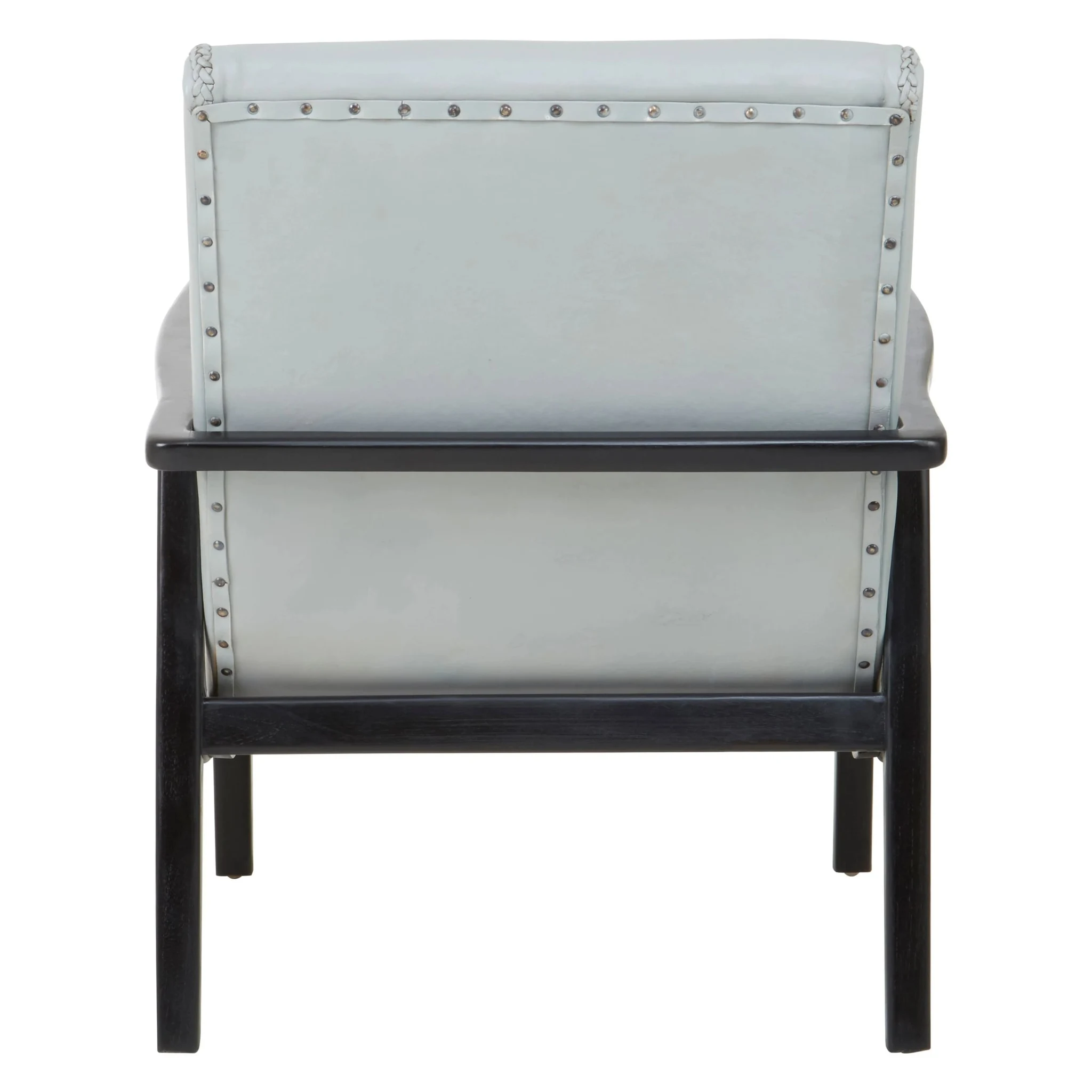 Kendari Grey Leather Chair with Black Teak Frame - Seating, photo 3 of 6
