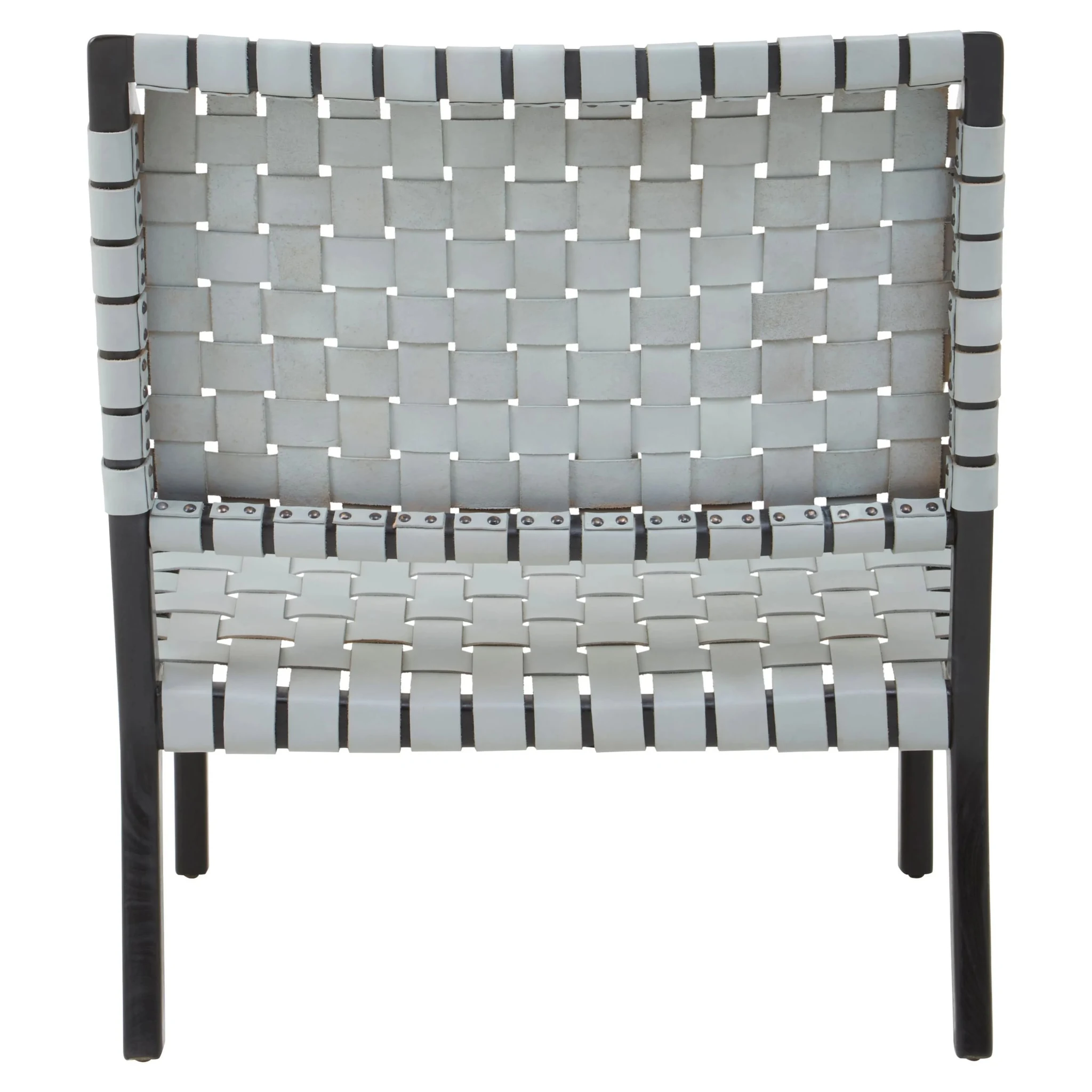 Kendari Grey Leather Woven Chair - Seating, photo 2 of 6
