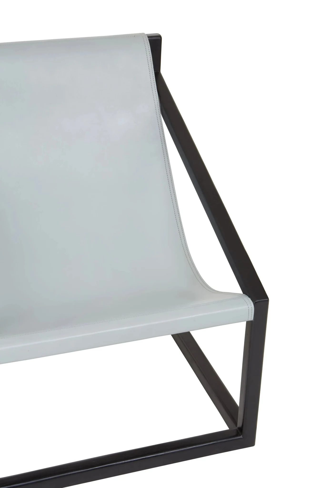 Kendari Grey Leather Sling Chair with Black Wooden Frame - Seating, photo 6 of 6