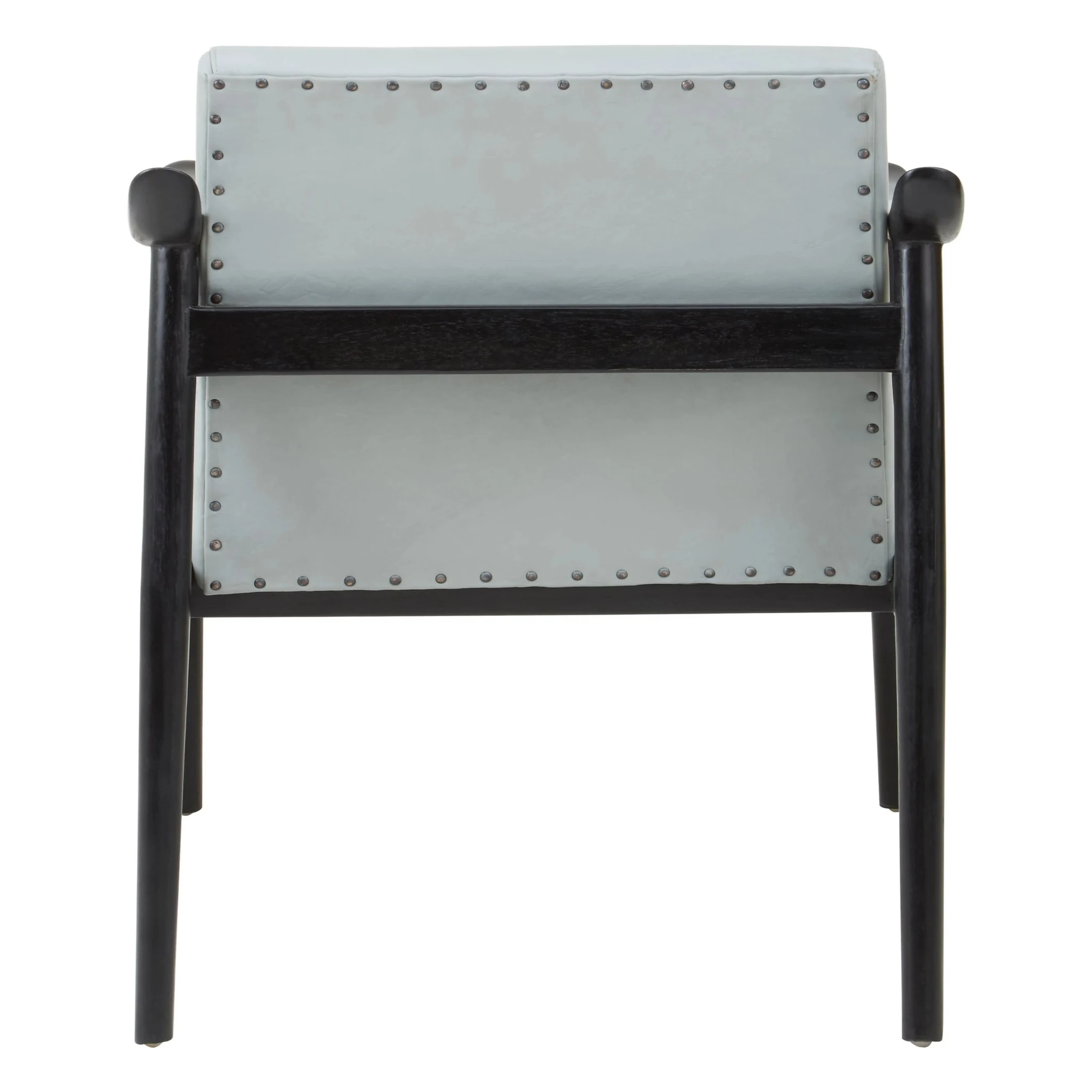 Kendari Grey Leather Armchair with Black Teak Wood Frame - Seating, photo 2 of 6