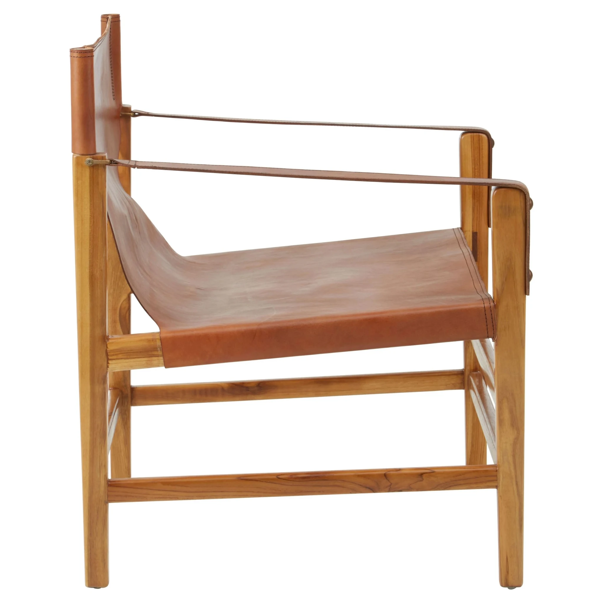 Kendari Brown Leather and Natural Teak Wood Chair - Seating, photo 3 of 6