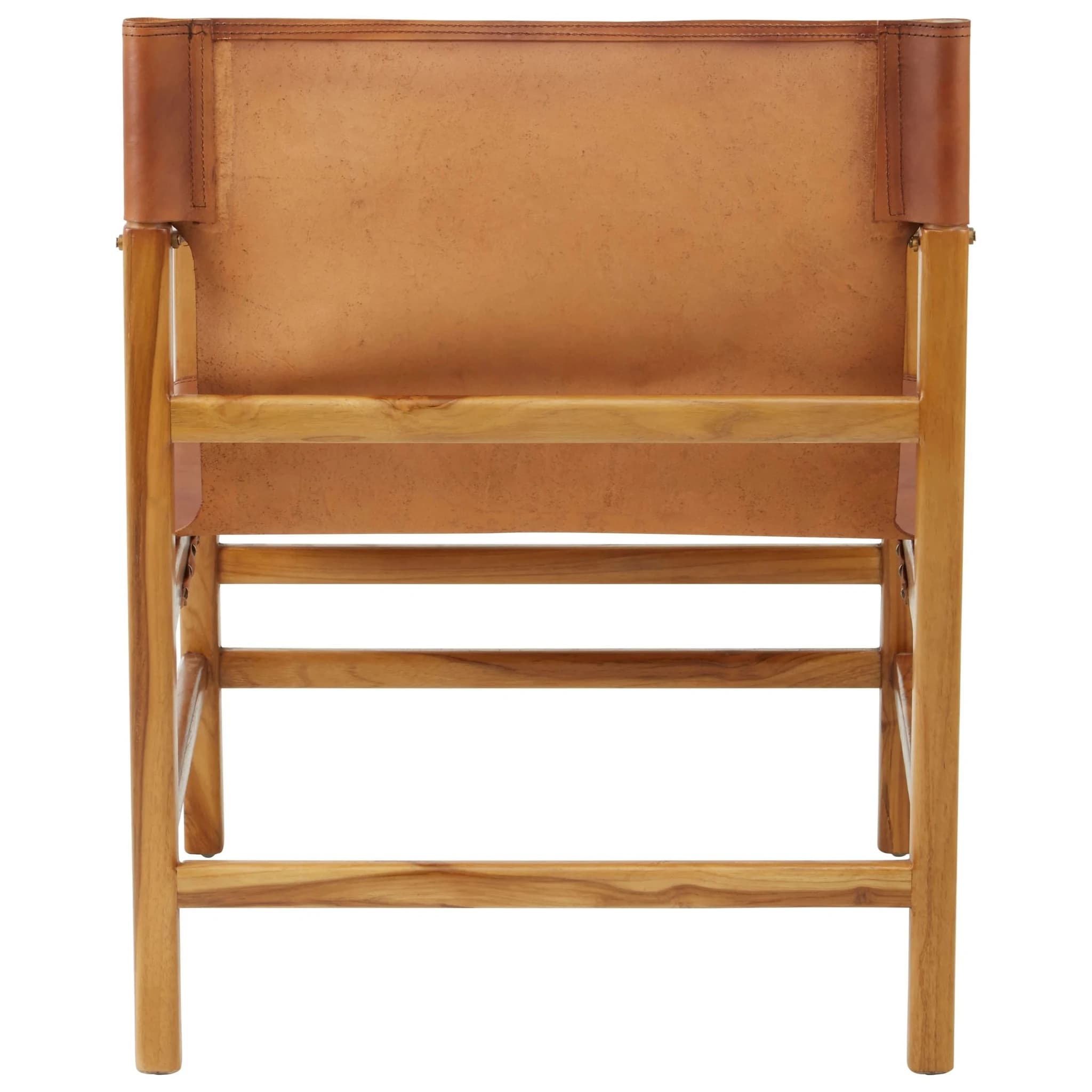 Kendari Brown Leather and Natural Teak Wood Chair - Seating, photo 2 of 6