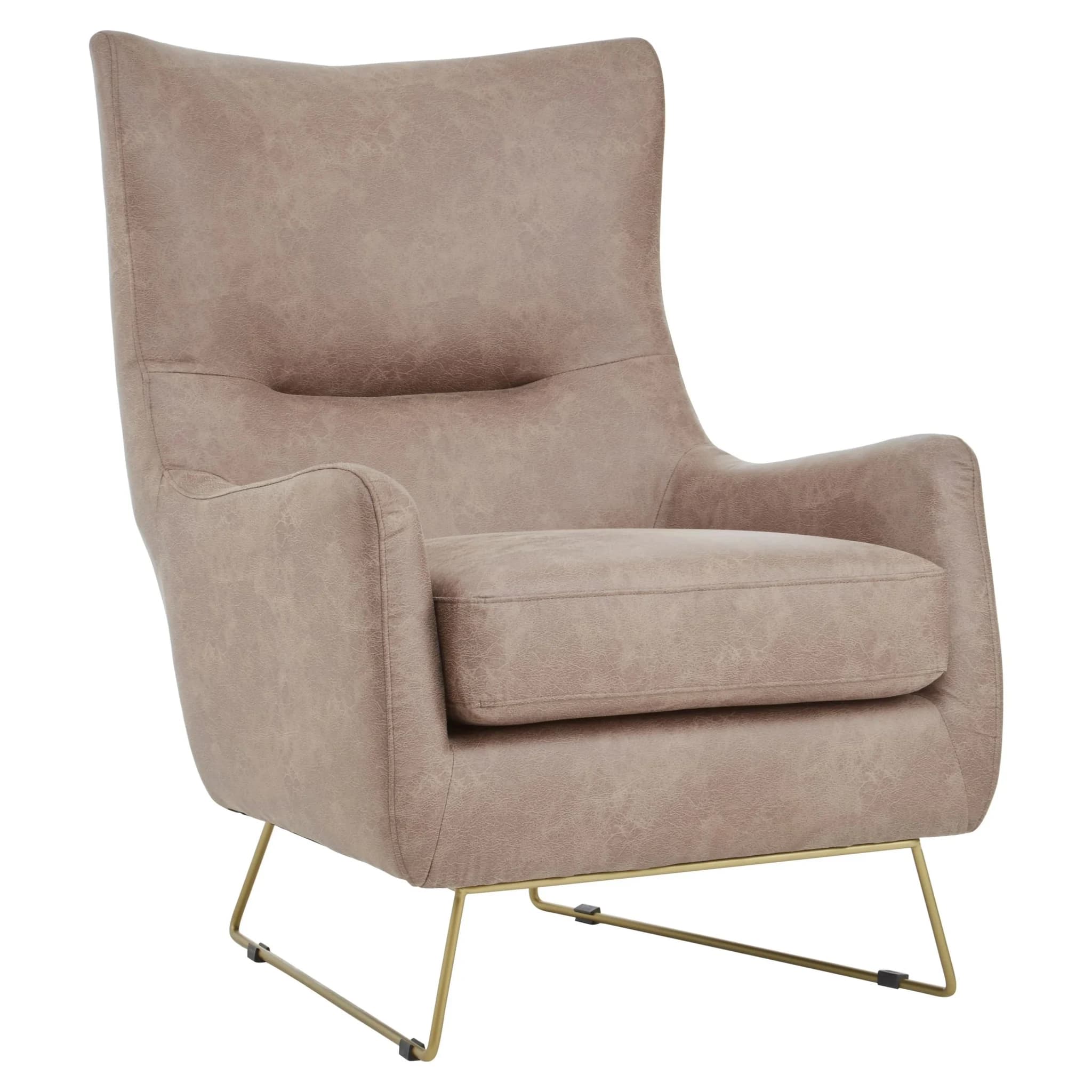 Henry Light Brown Faux Leather Armchair - Seating, photo 4 of 6