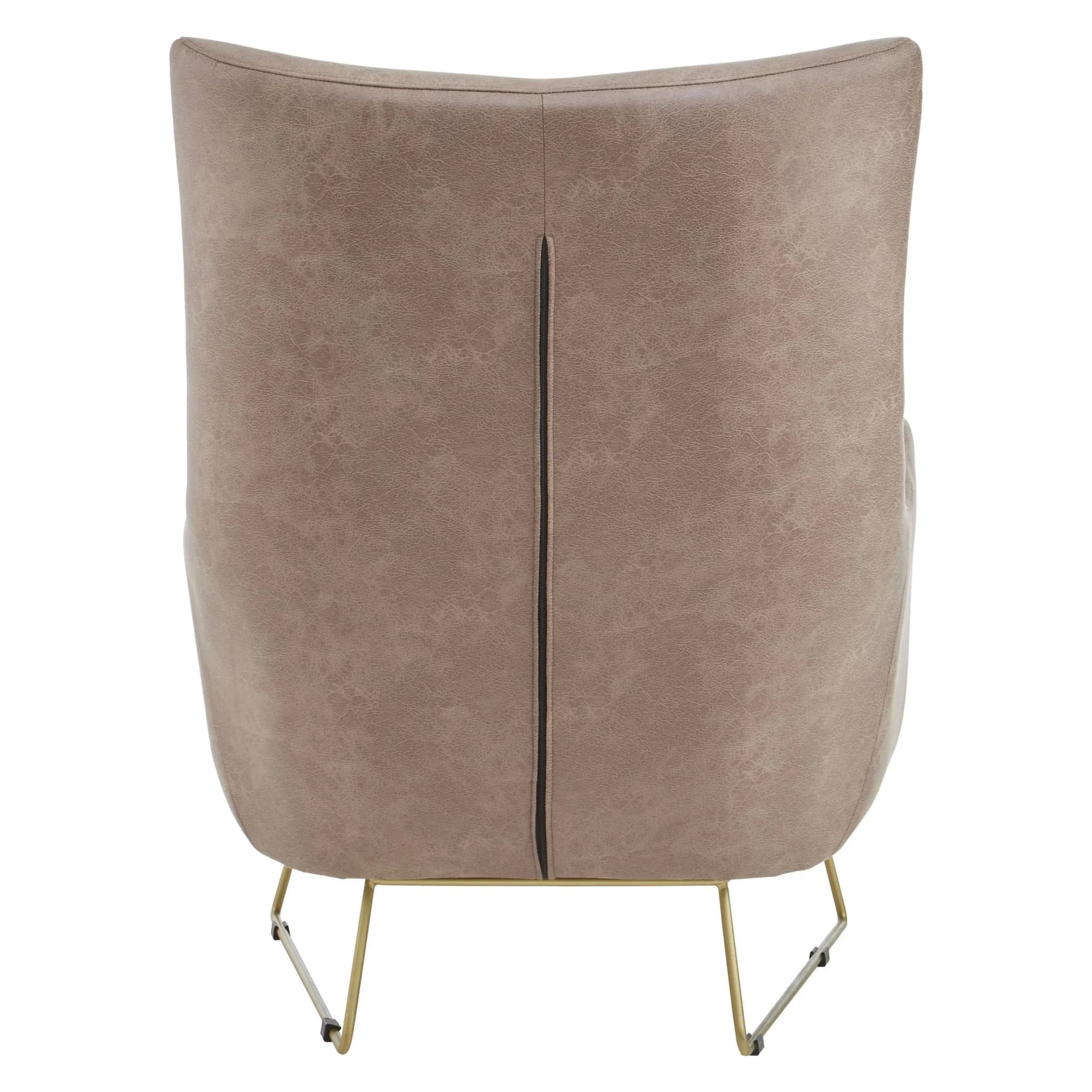 Henry Light Brown Faux Leather Armchair - Seating, photo 2 of 6