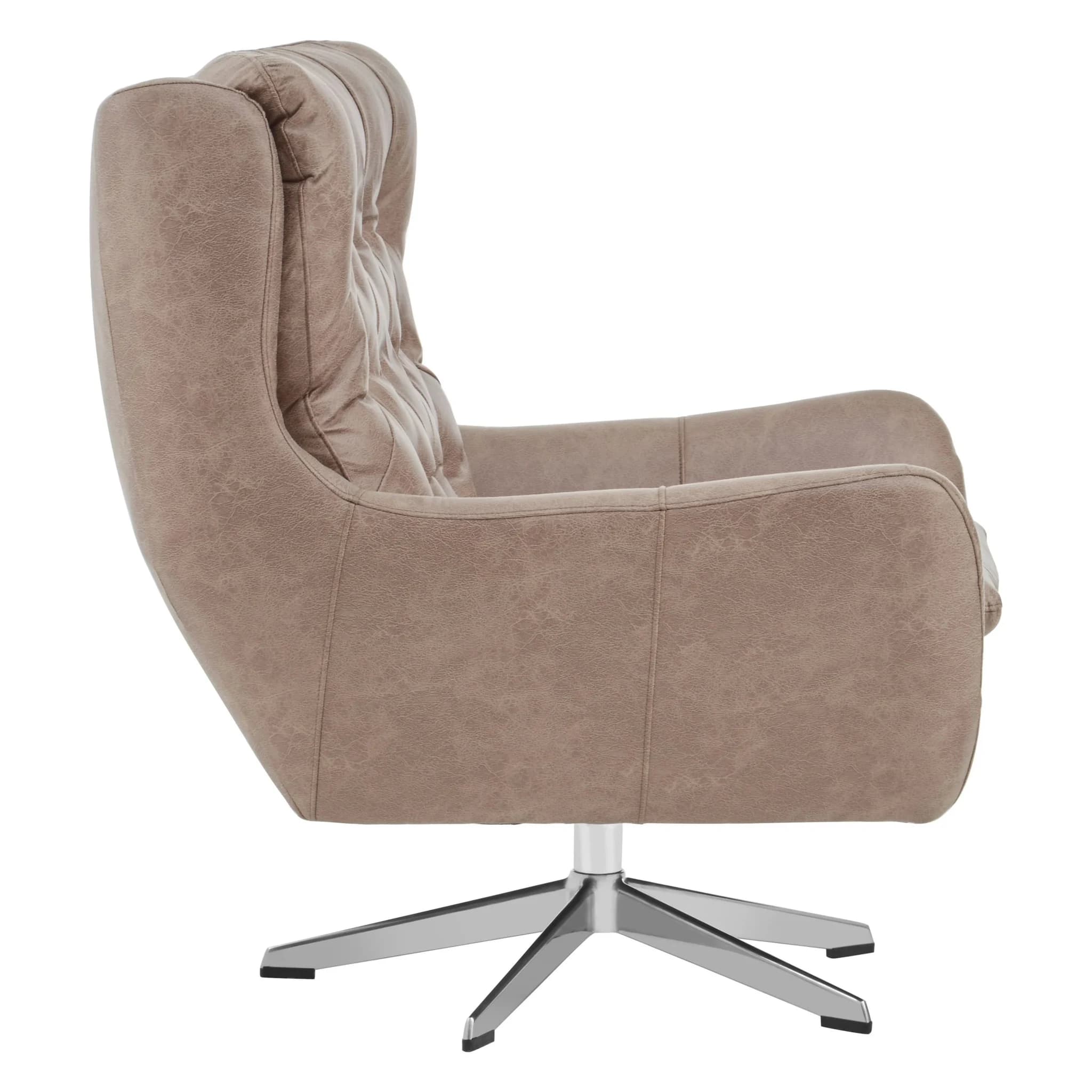Harold Brown Leather Effect Swivel Chair - Seating, photo 4 of 7