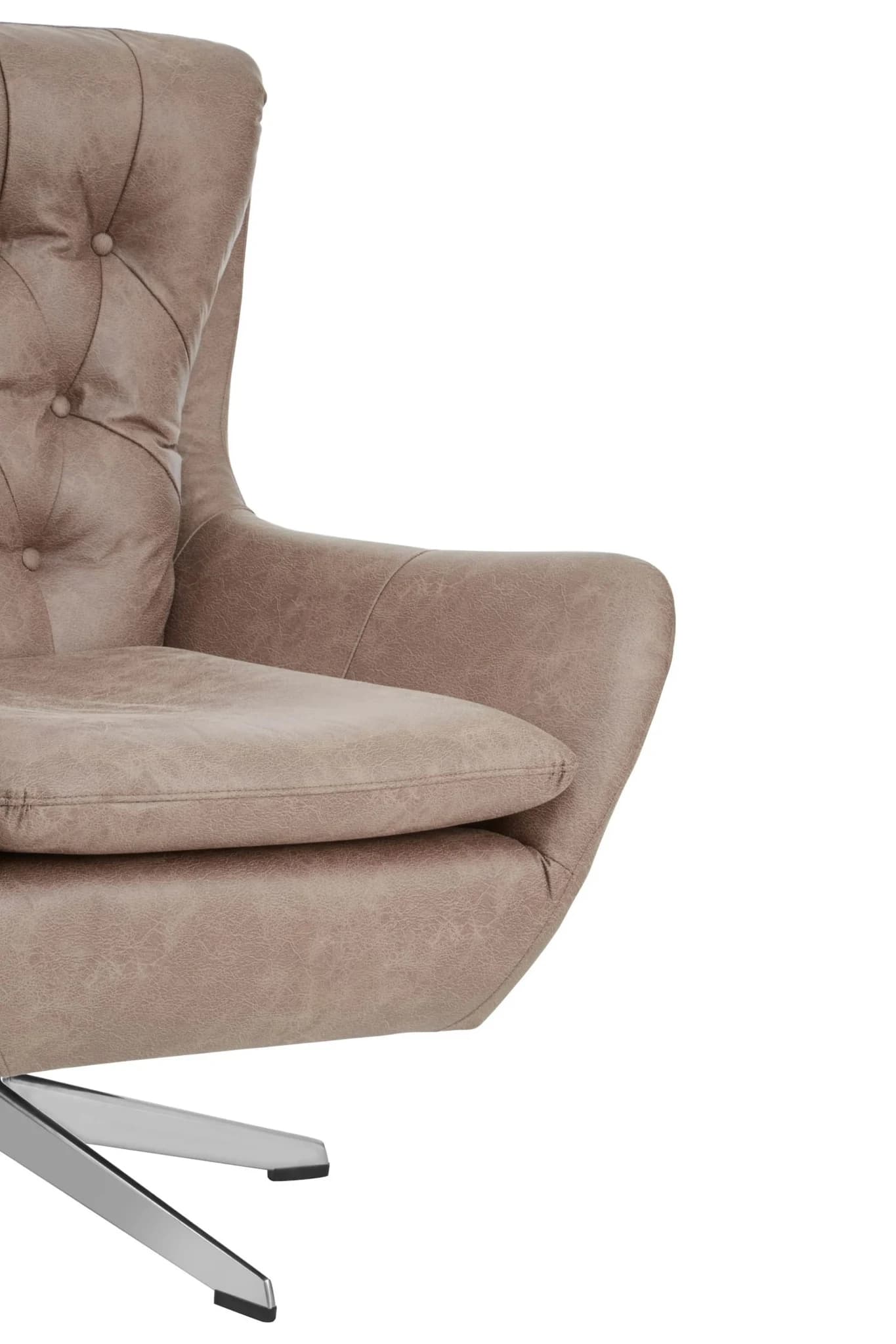 Harold Brown Leather Effect Swivel Chair - Seating, photo 6 of 7