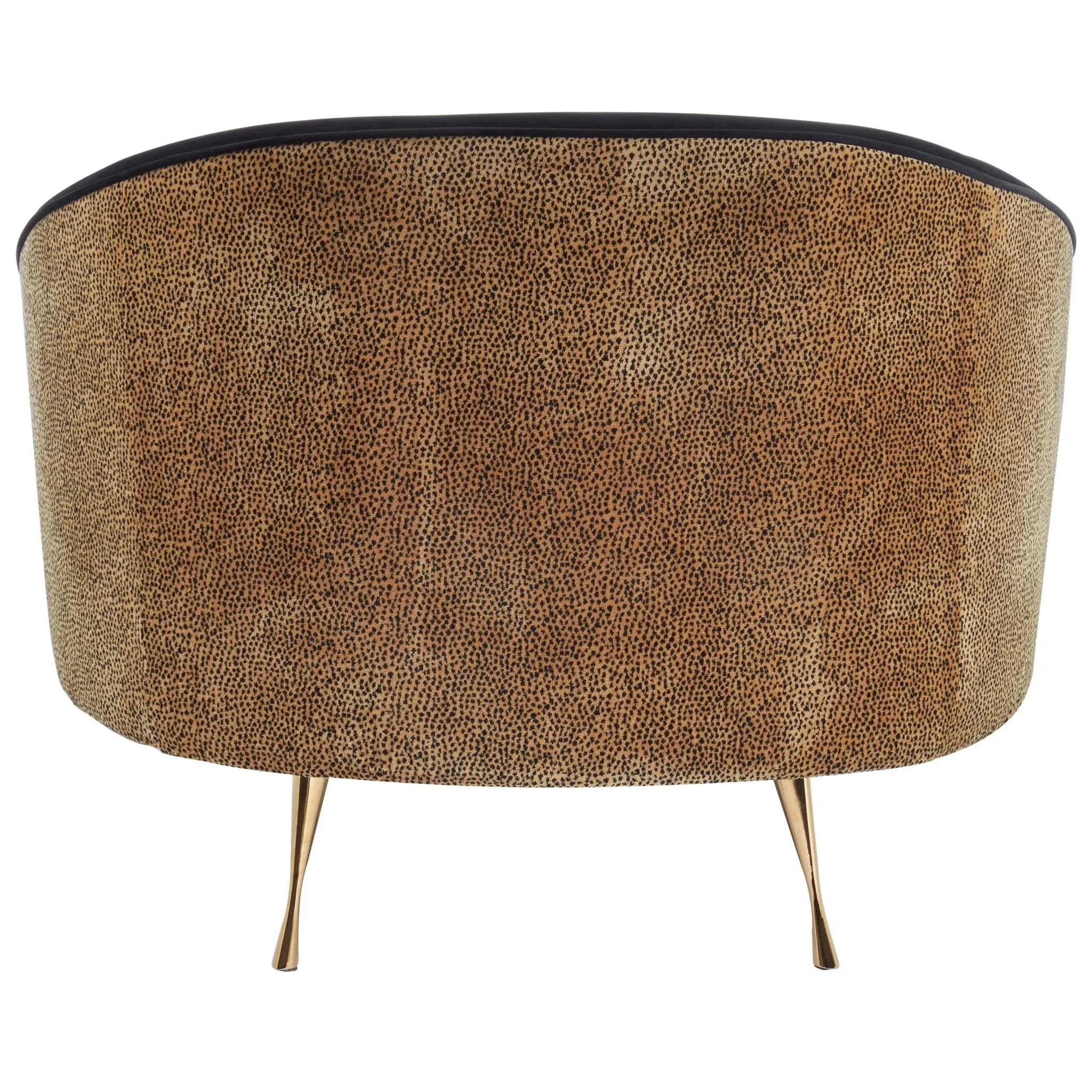 Manhattan Black Velvet and Leopard Print Cocoon Chair - Seating, photo 3 of 7