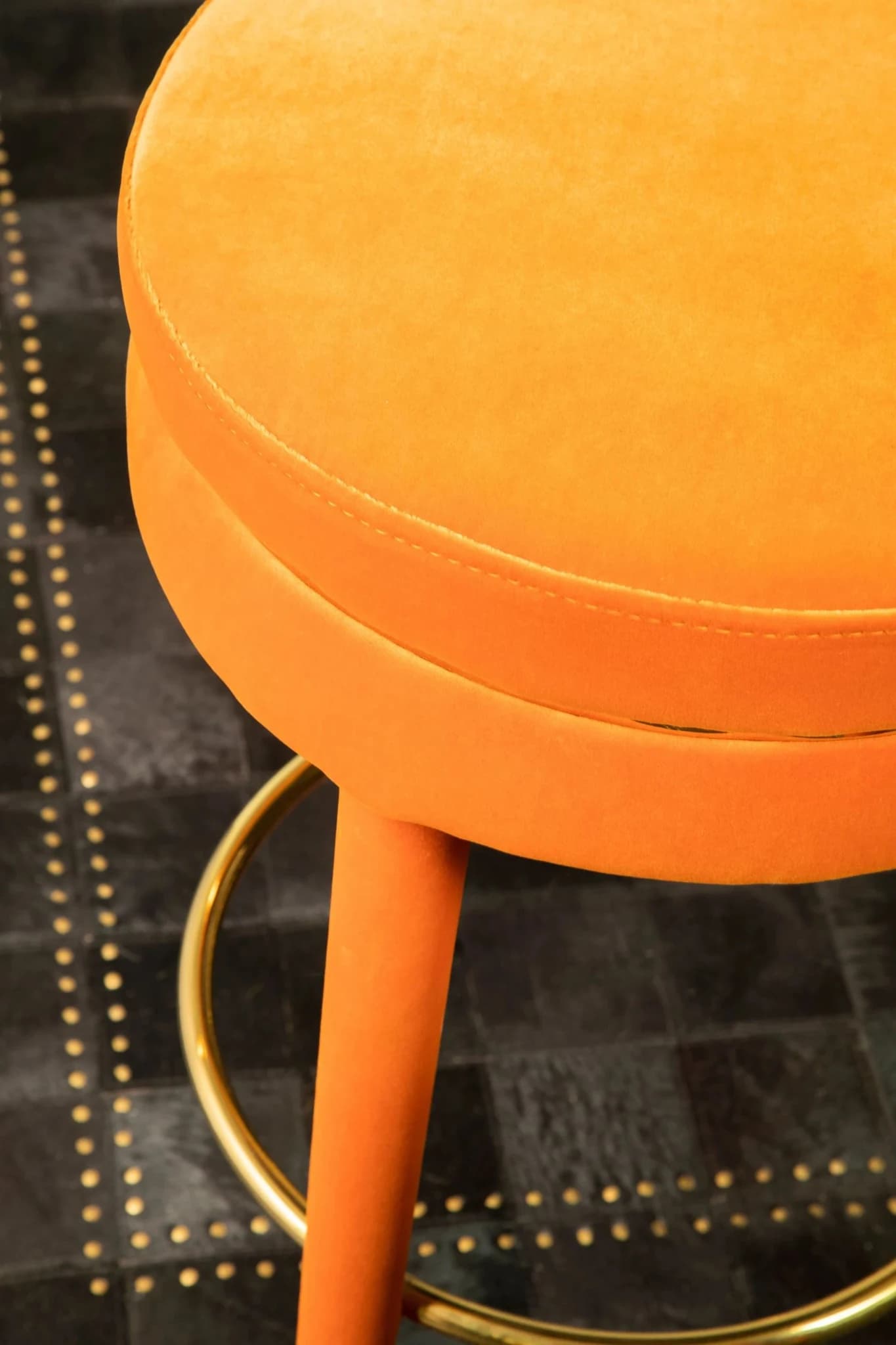 Manhattan Orange Velvet Bar Stool - Seating, photo 4 of 7