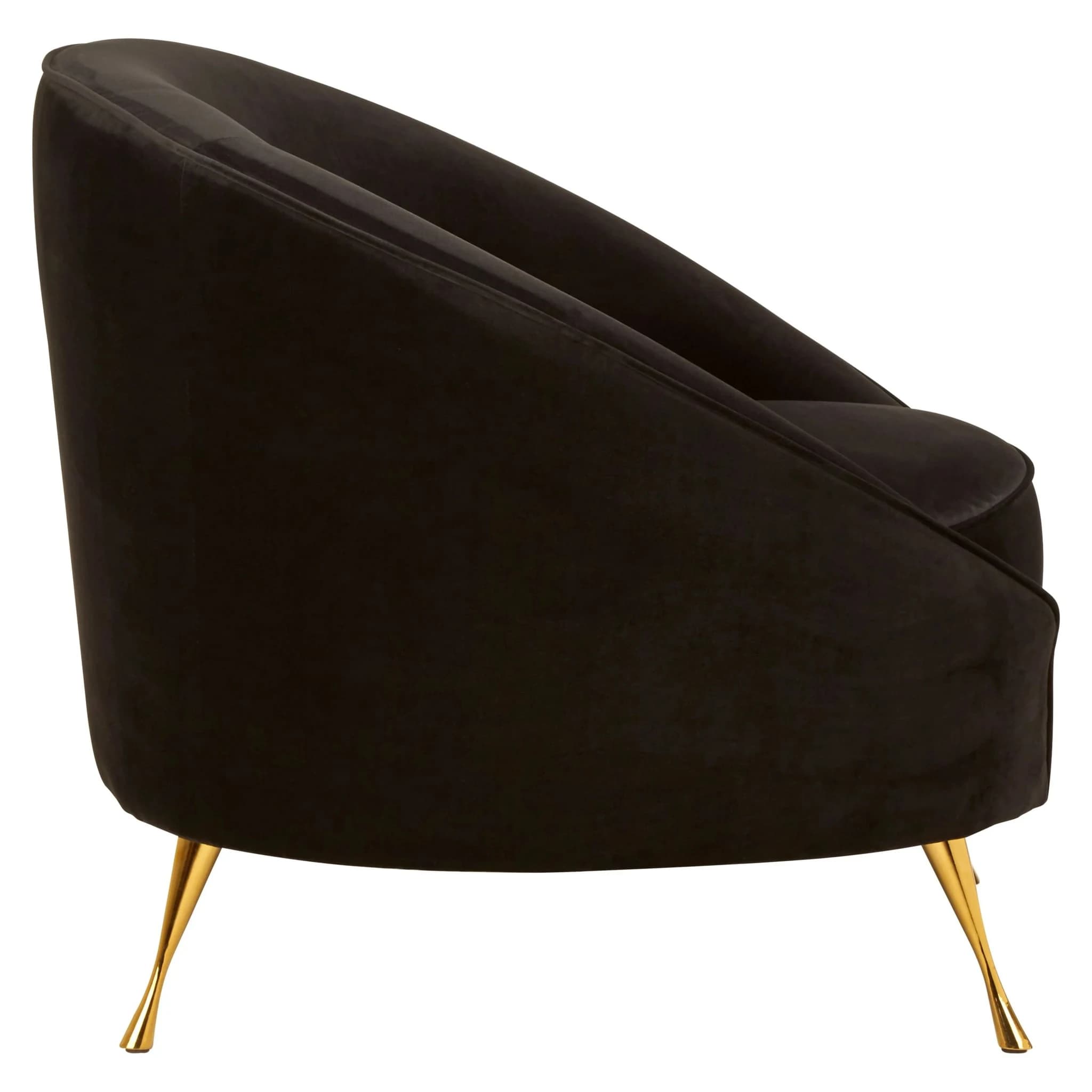 Manhattan Black Velvet Cocoon Chair - Seating, photo 3 of 6