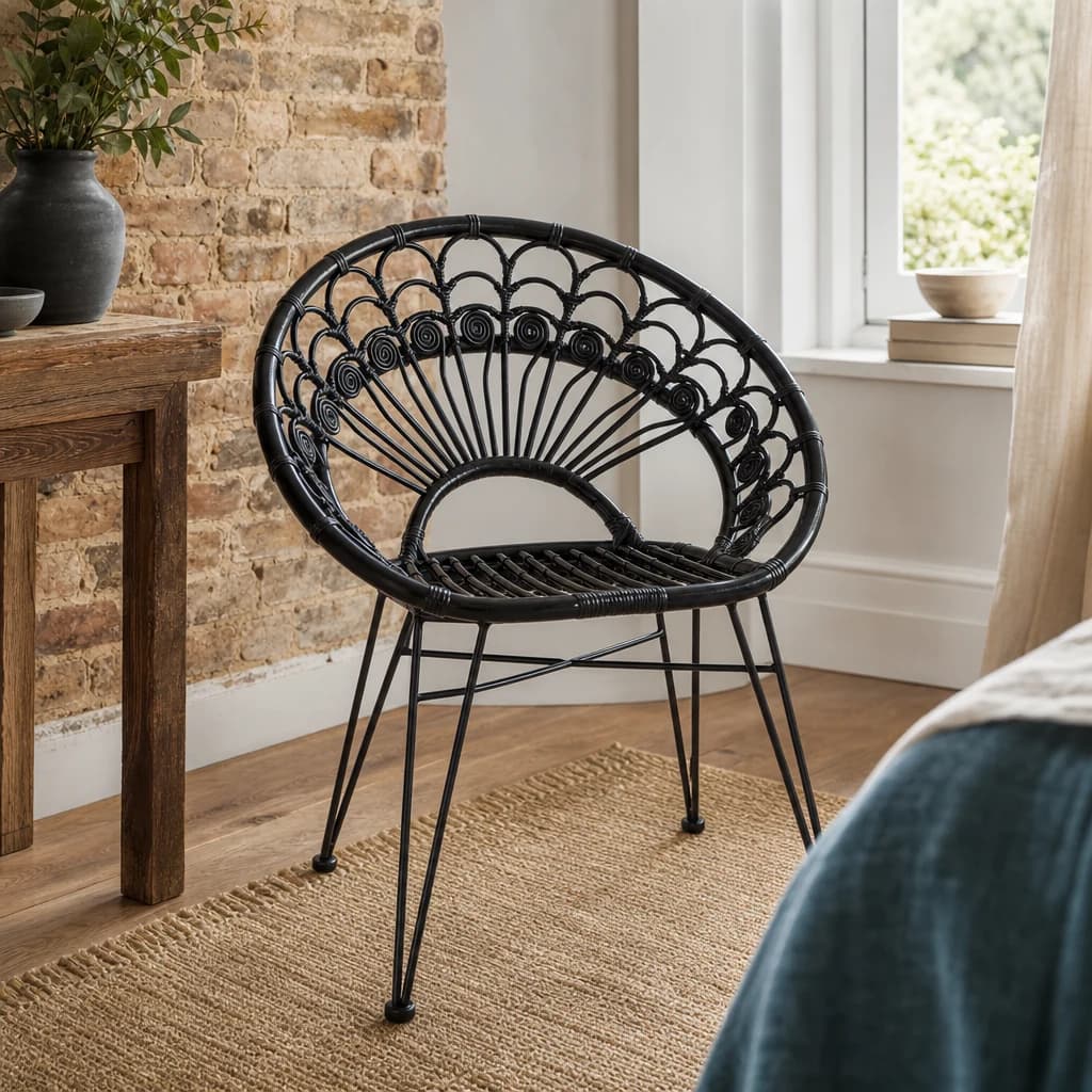 Manado Black Natural Rattan Chair - Seating, photo 1 of 6