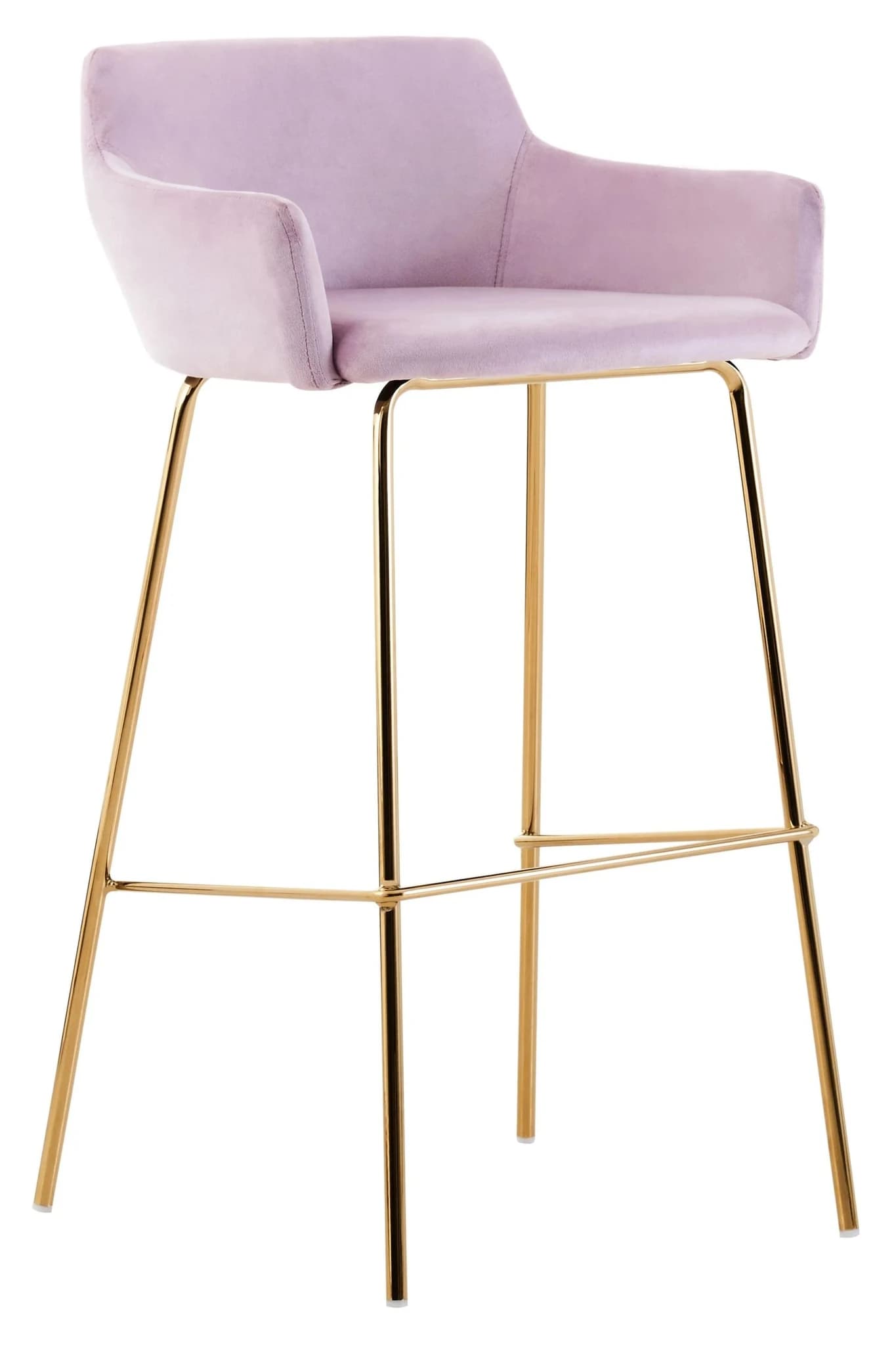 Tamzin Pink Velvet Low Back Bar Chair - Seating, photo 4 of 6